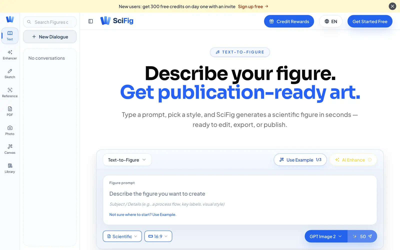 Screenshot of the SciFig website