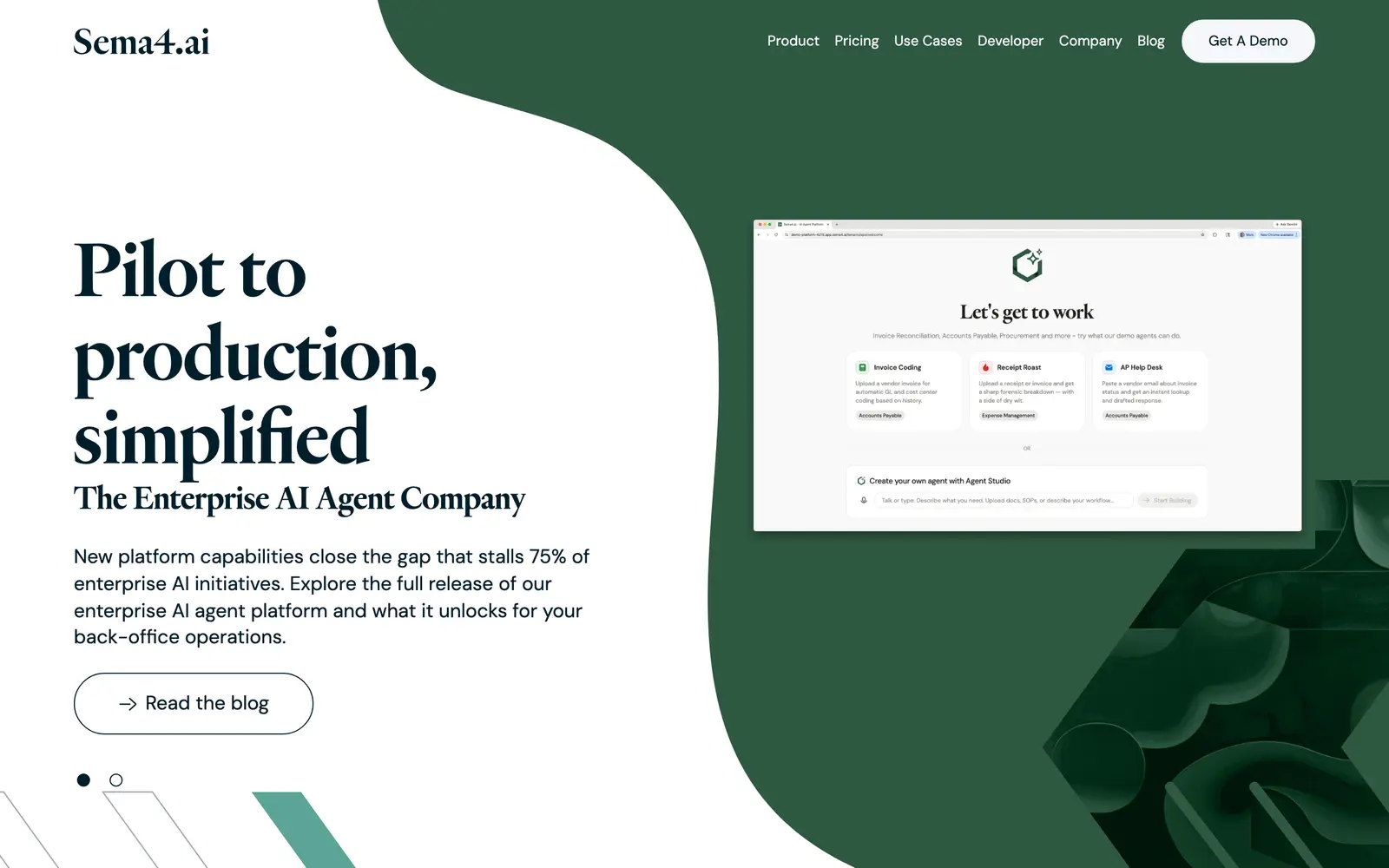 Screenshot of the Sema4.ai website