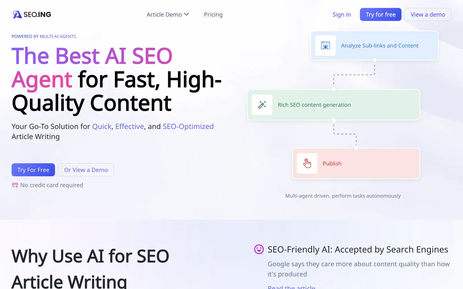 Screenshot of the SEO.ING website
