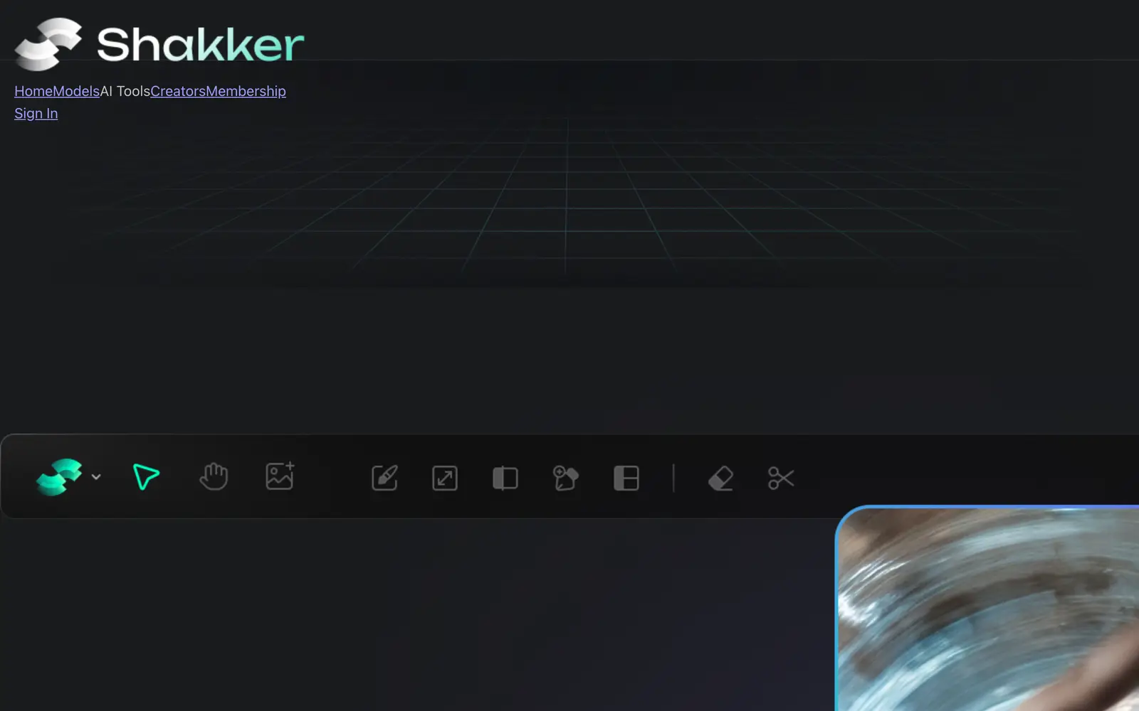 Screenshot of the Shakker AI website