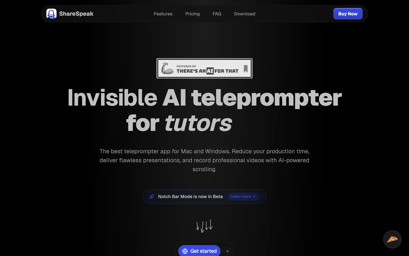 Screenshot of the ShareSpeak website