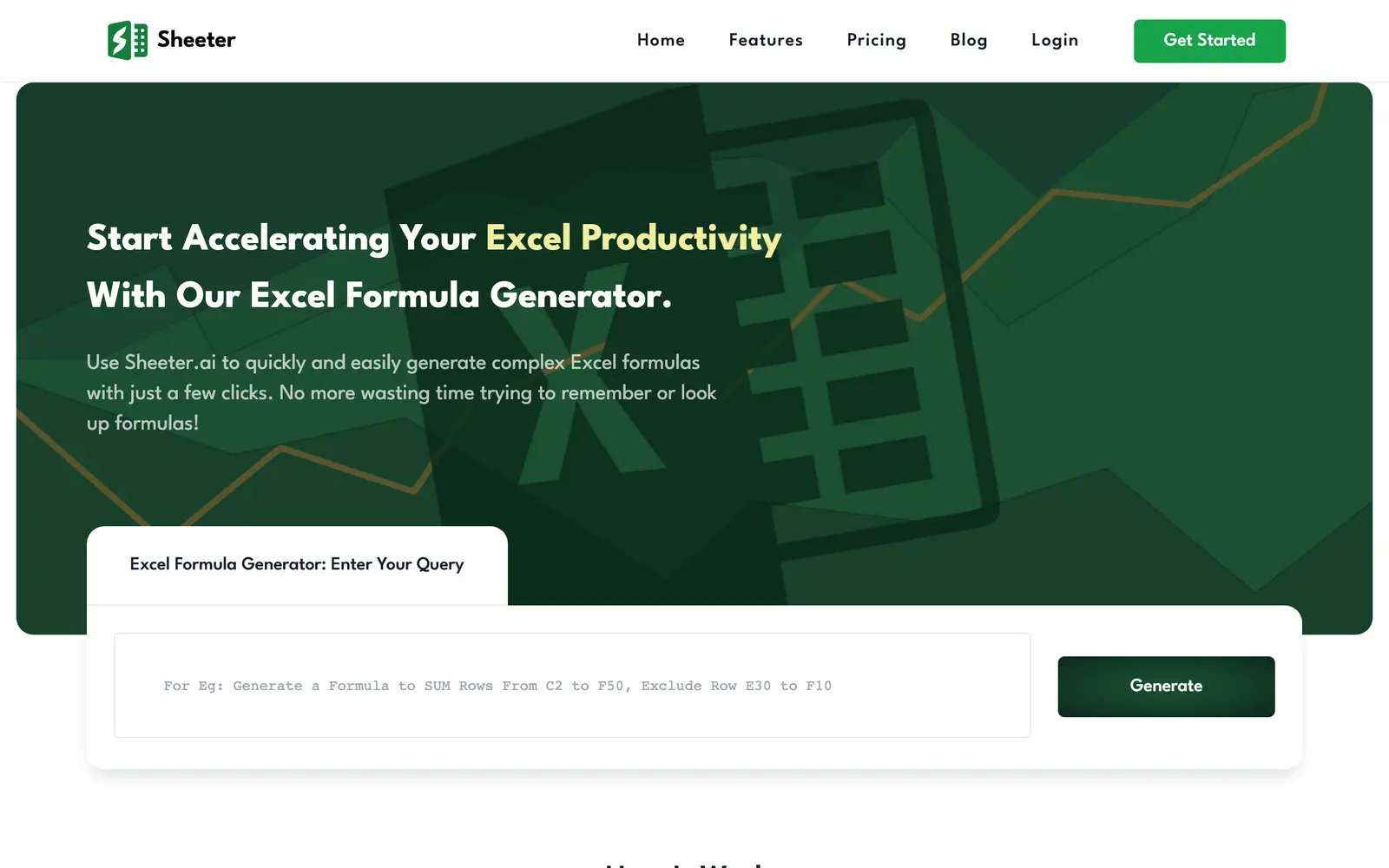 Screenshot of the Sheeter website