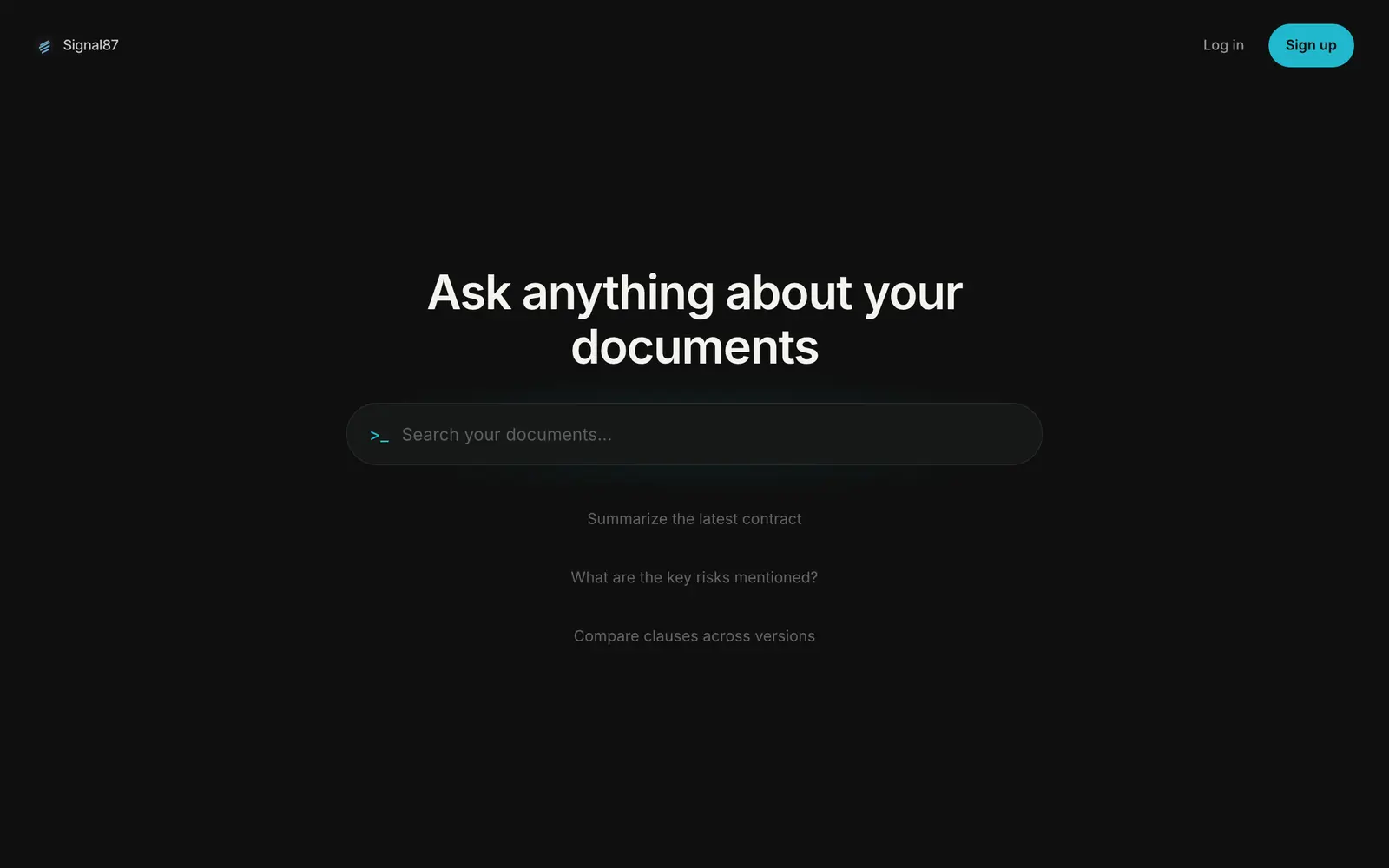 Screenshot of the Signal87 AI website