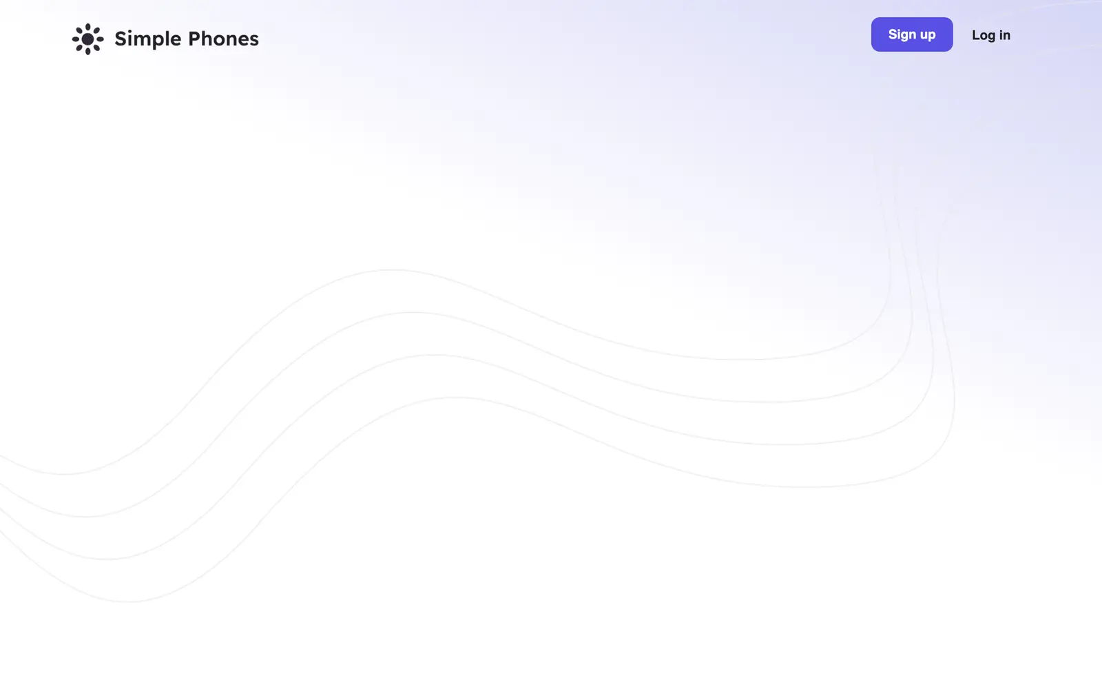 Screenshot of the Simple Phones website