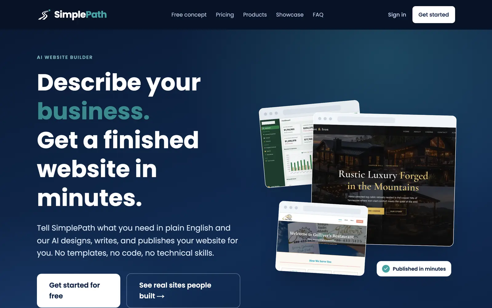 Screenshot of the SimplePath website