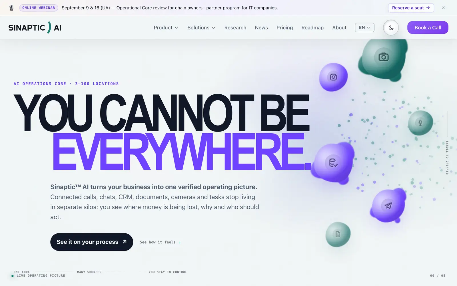 Screenshot of the Sinaptic AI website
