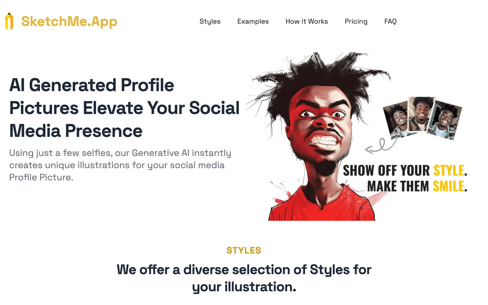 Screenshot of the SketchMe.App website