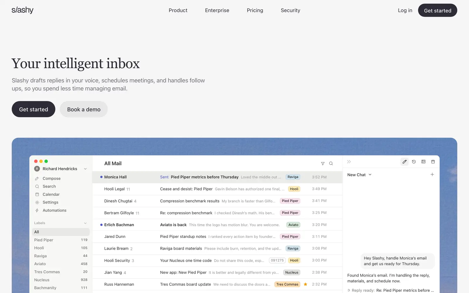 Screenshot of the Slashy website