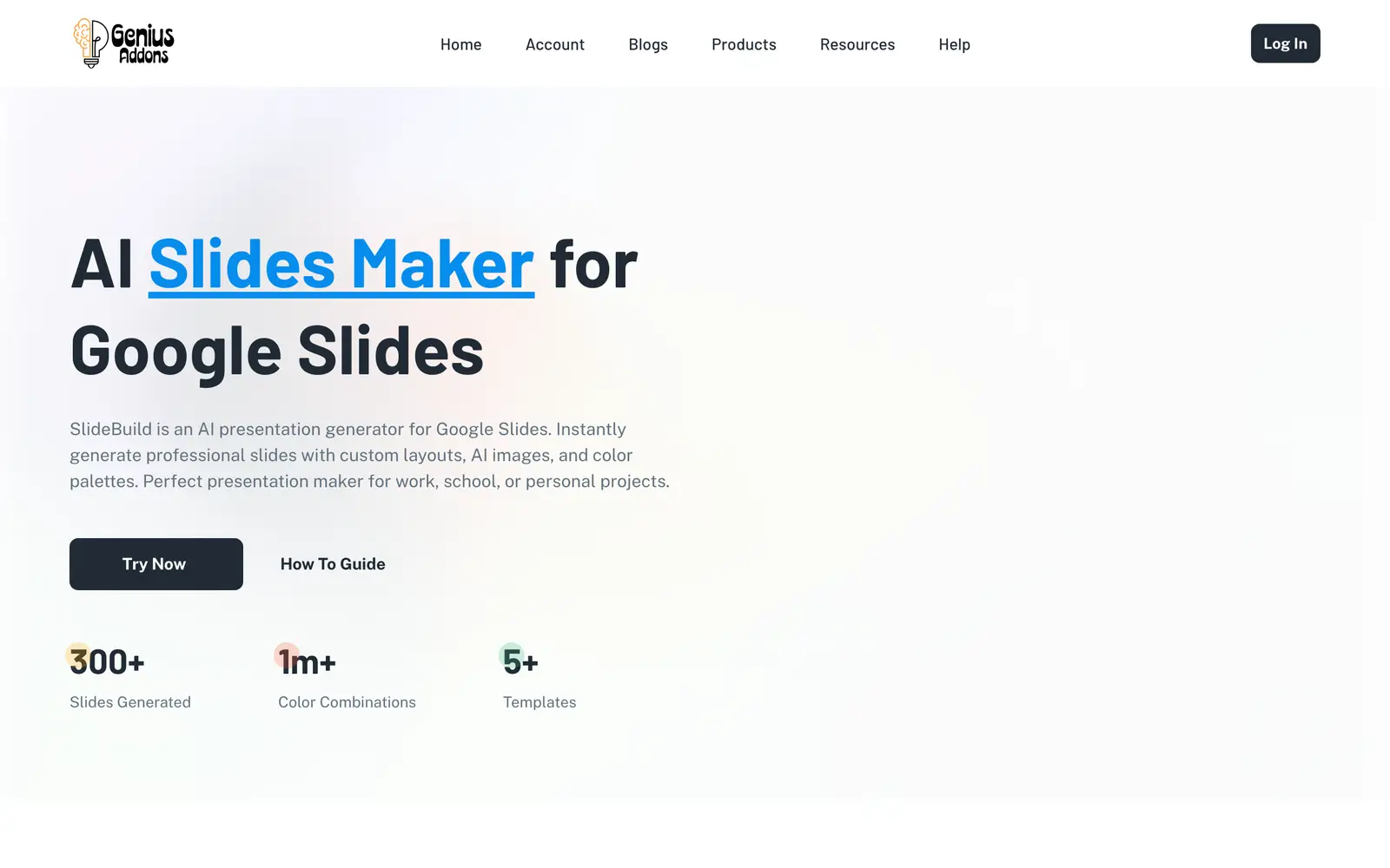 Screenshot of the SlideBuild website