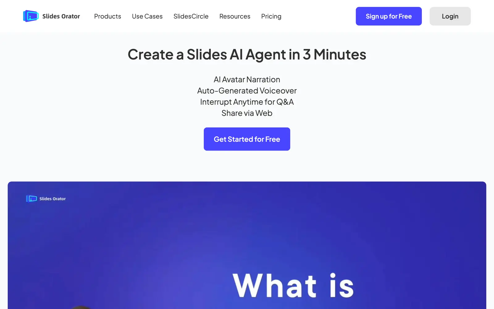 Screenshot of the SlidesOrator website