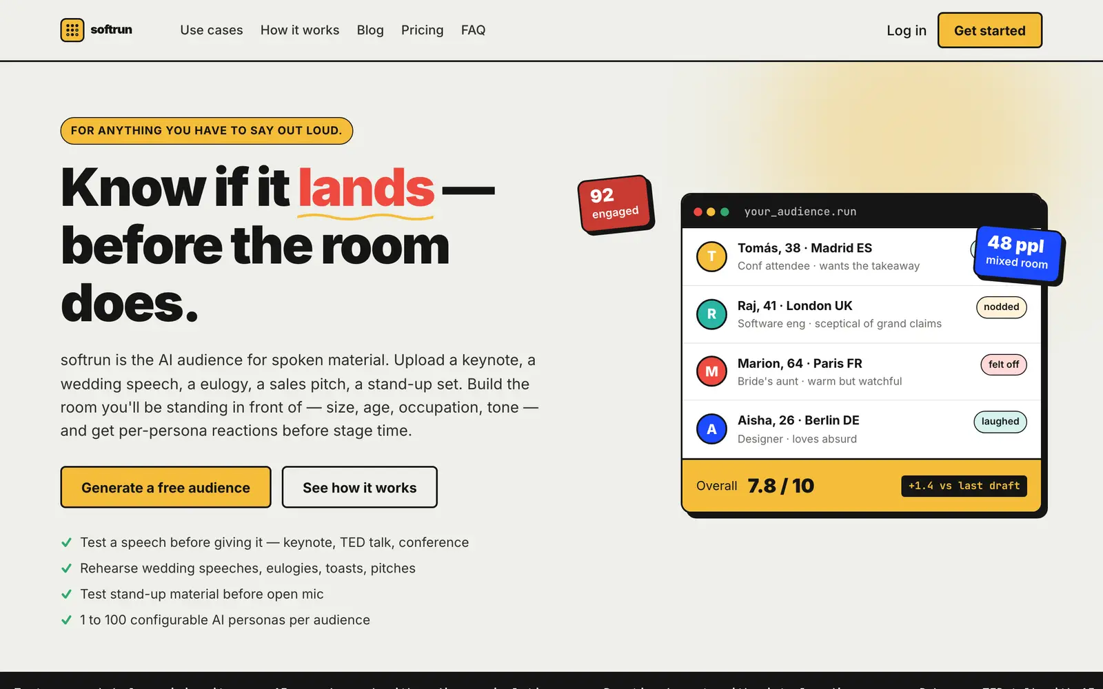 Screenshot of the softrun website