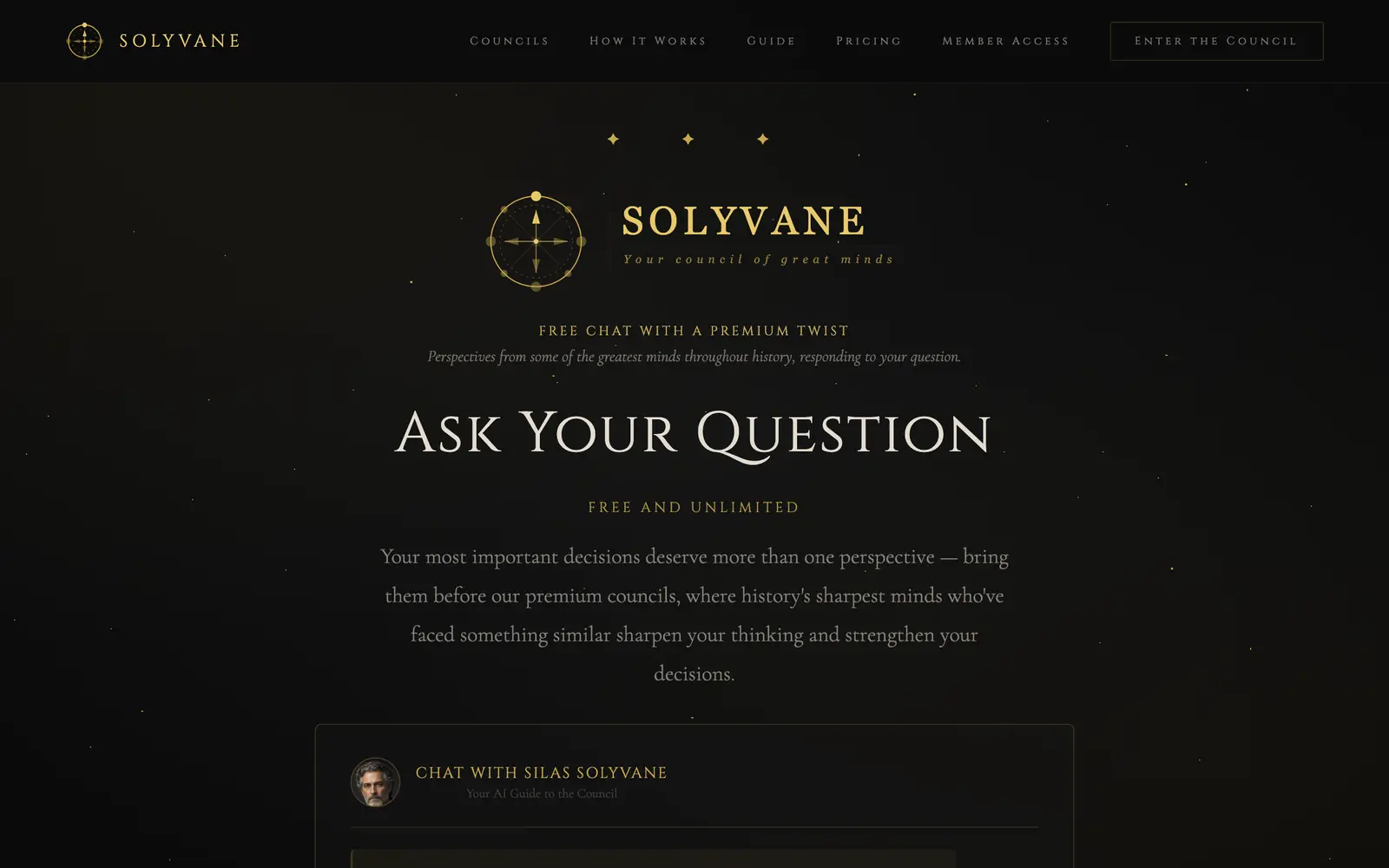 Screenshot of the Solyvane website