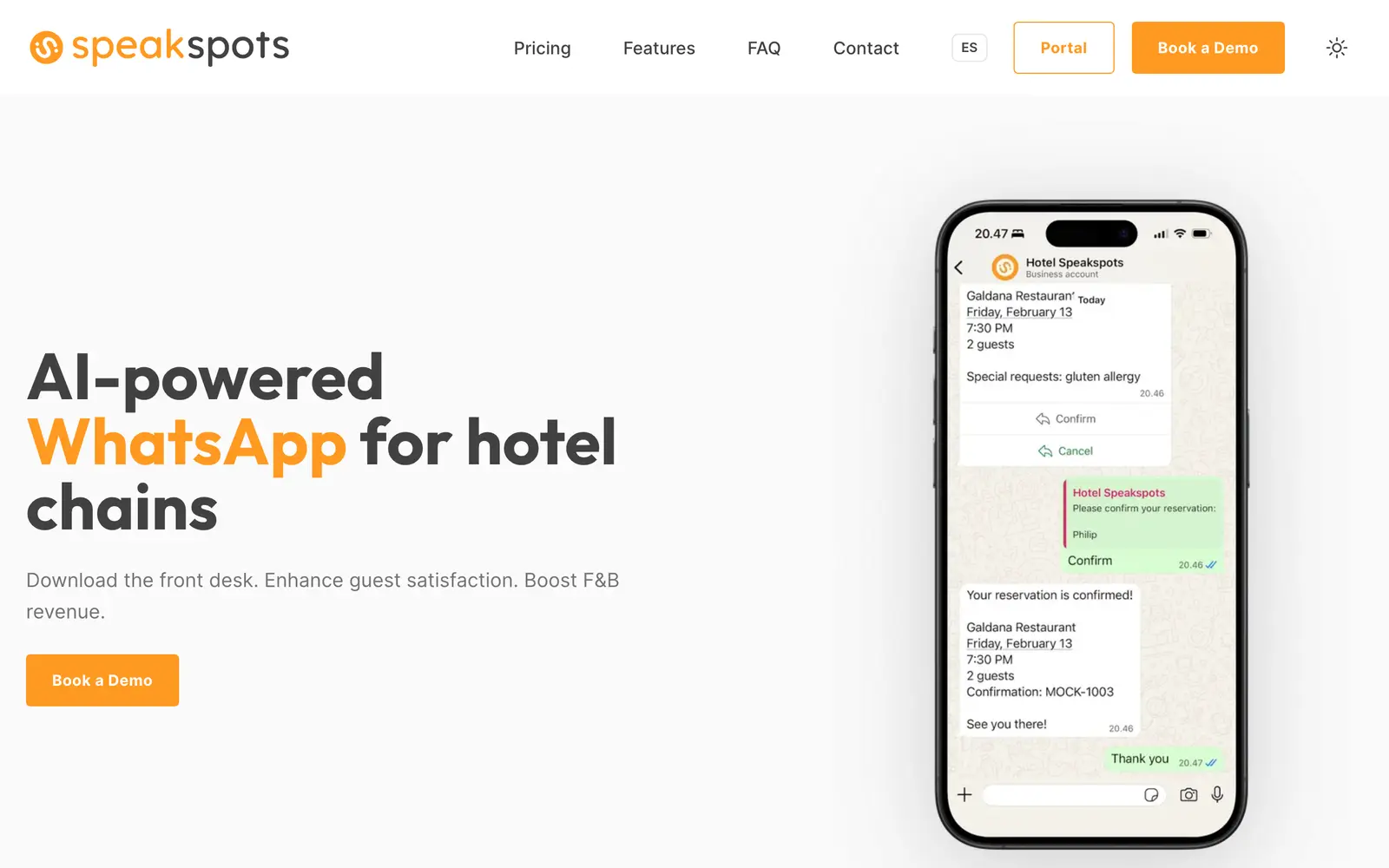 Screenshot of the SpeakSpots website