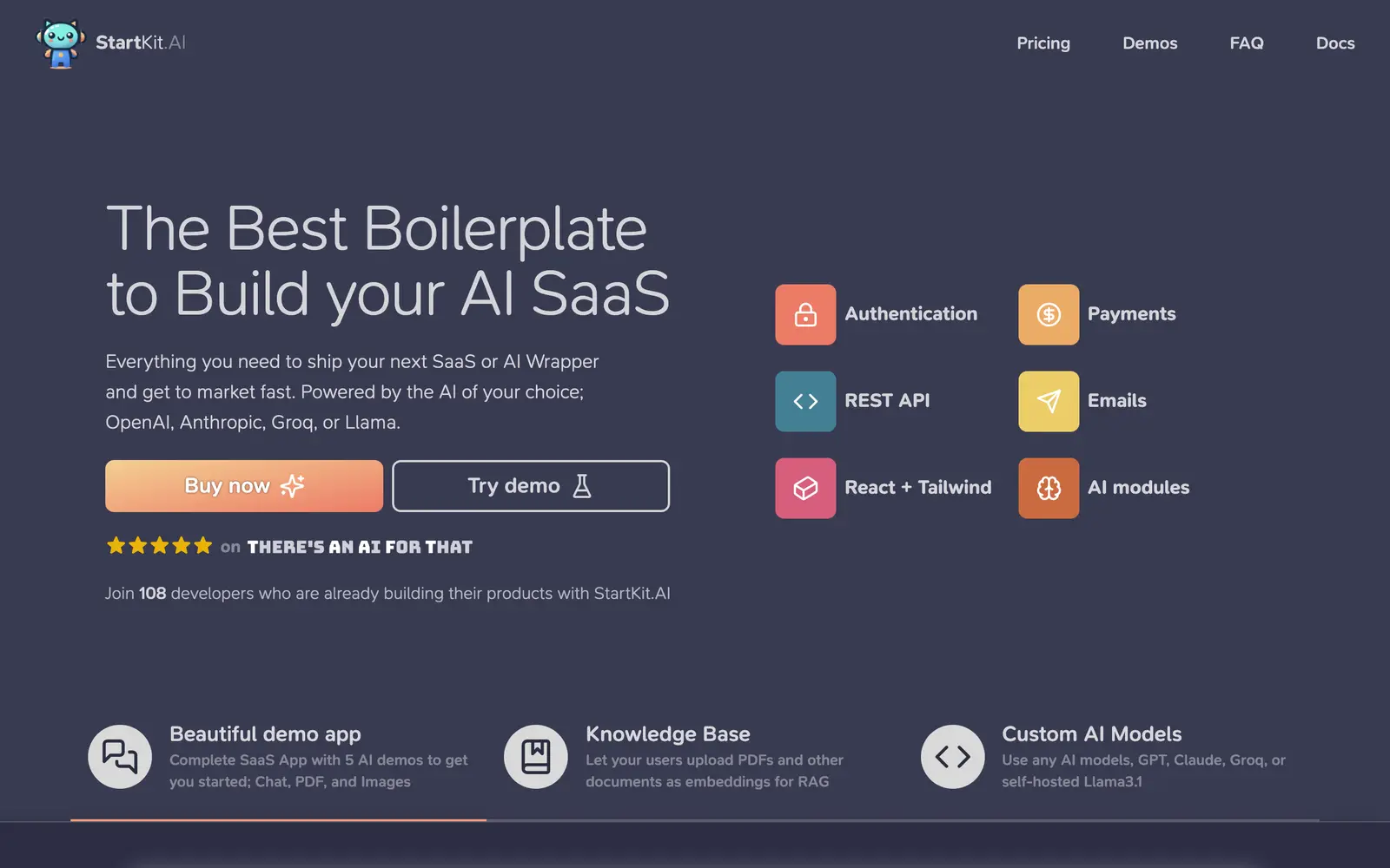 Screenshot of the StartKit.AI website