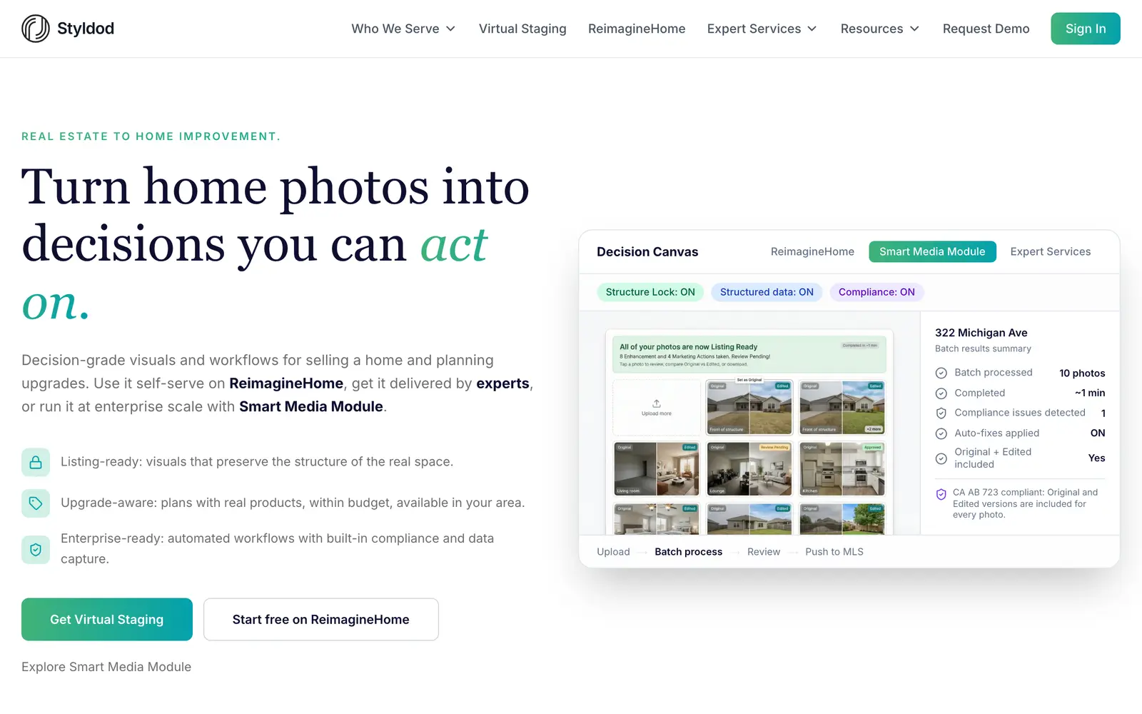 Screenshot of the Styldod website