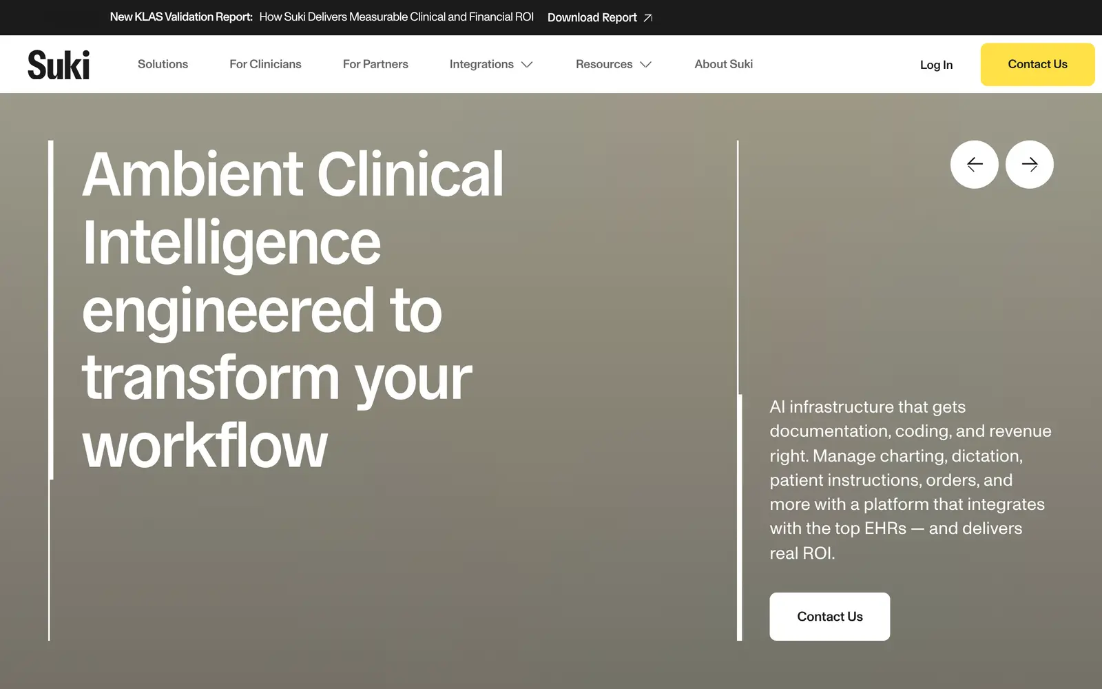 Screenshot of the Suki website