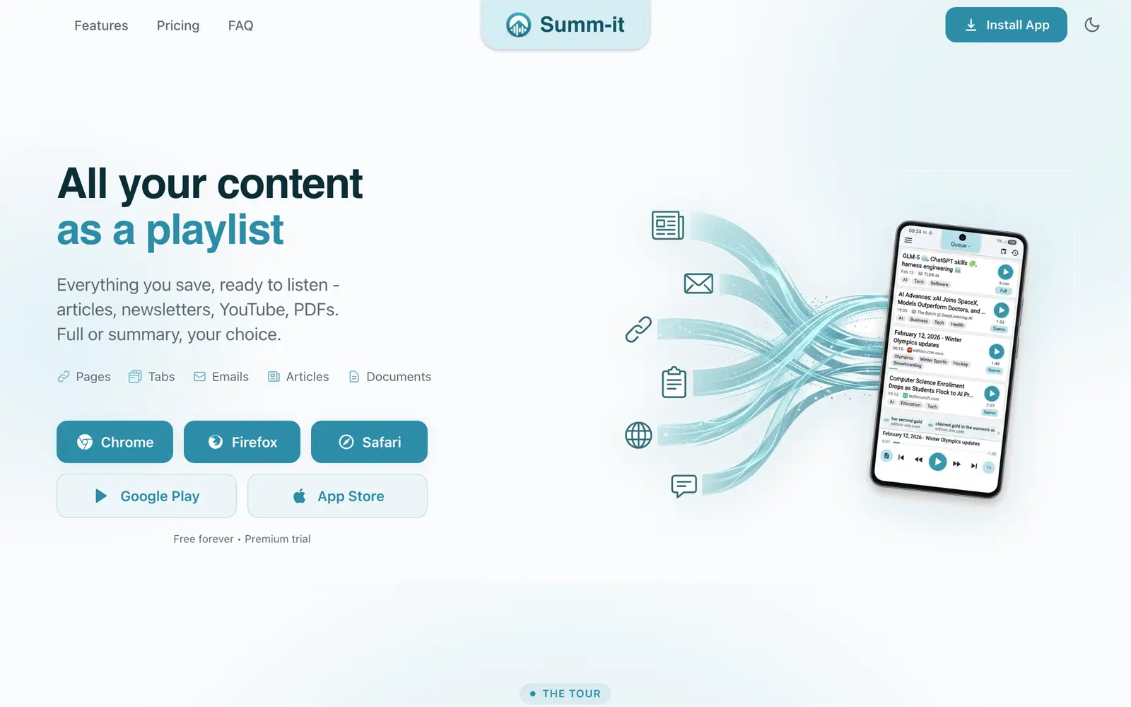 Screenshot of the Summ-it website