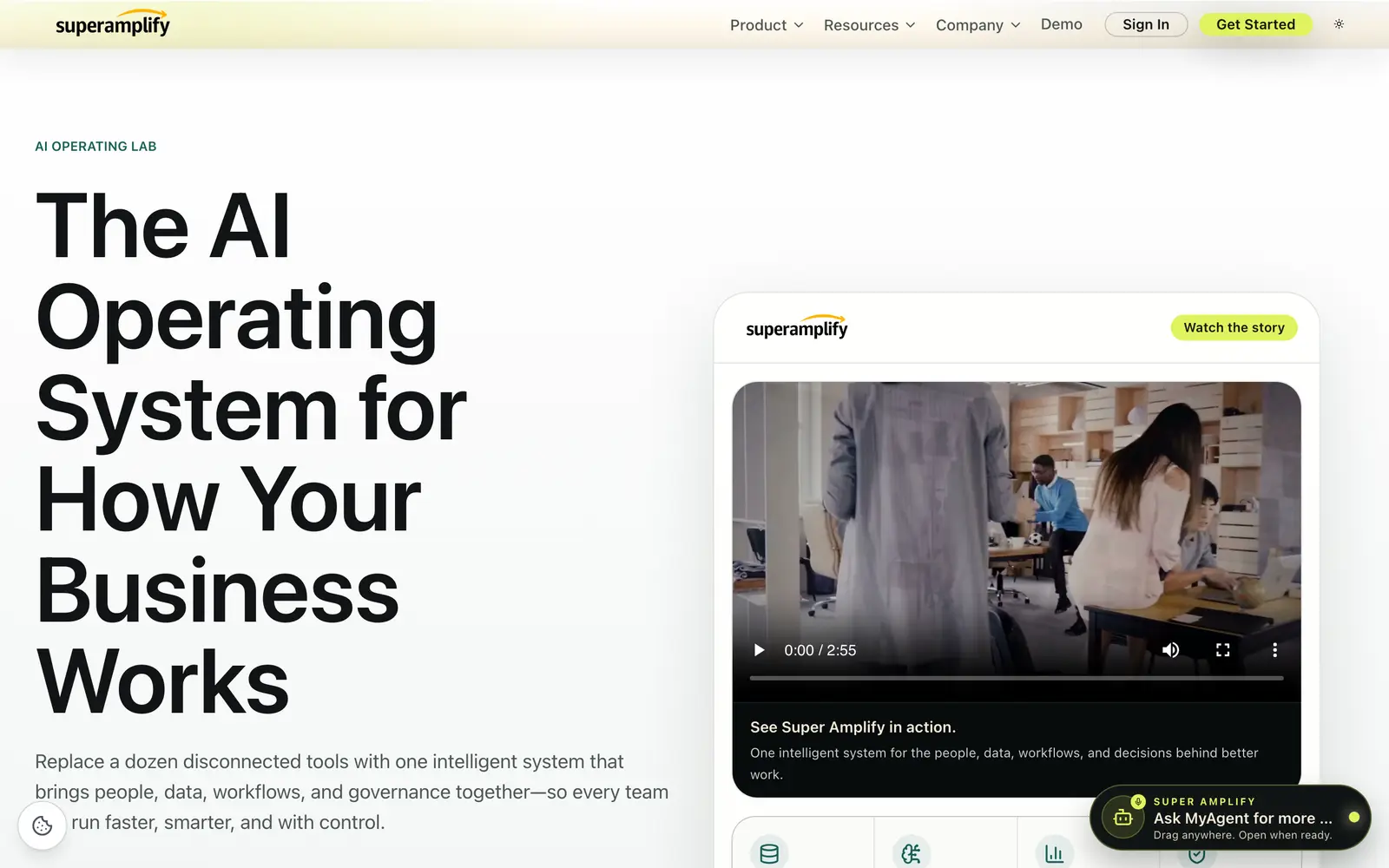 Screenshot of the Super Amplify website