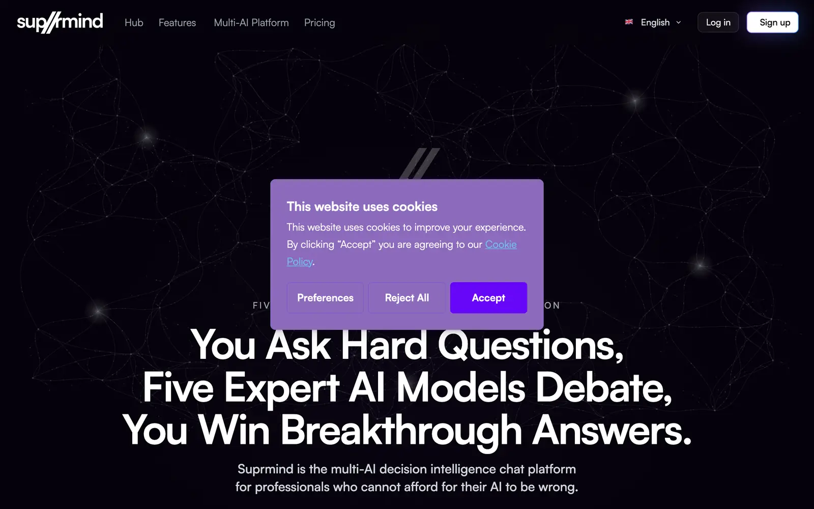 Screenshot of the Suprmind website