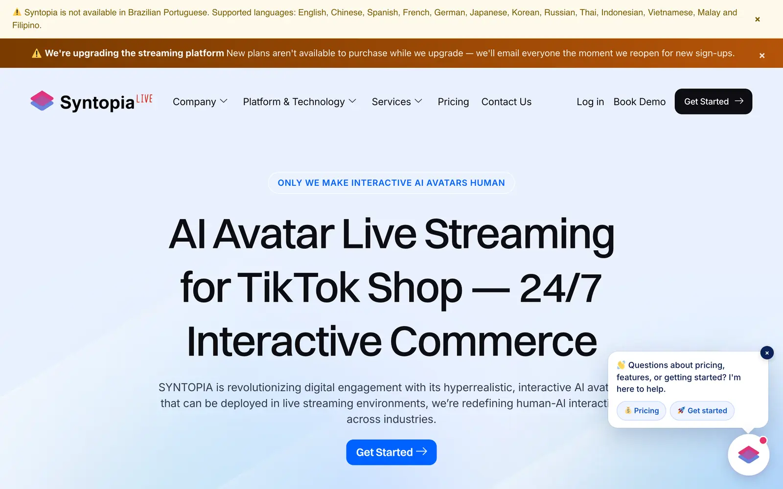 Screenshot of the Syntopia website