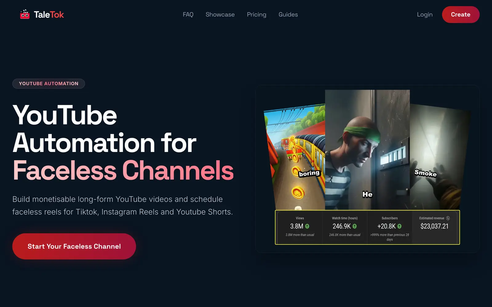 Screenshot of the TaleTok.io website