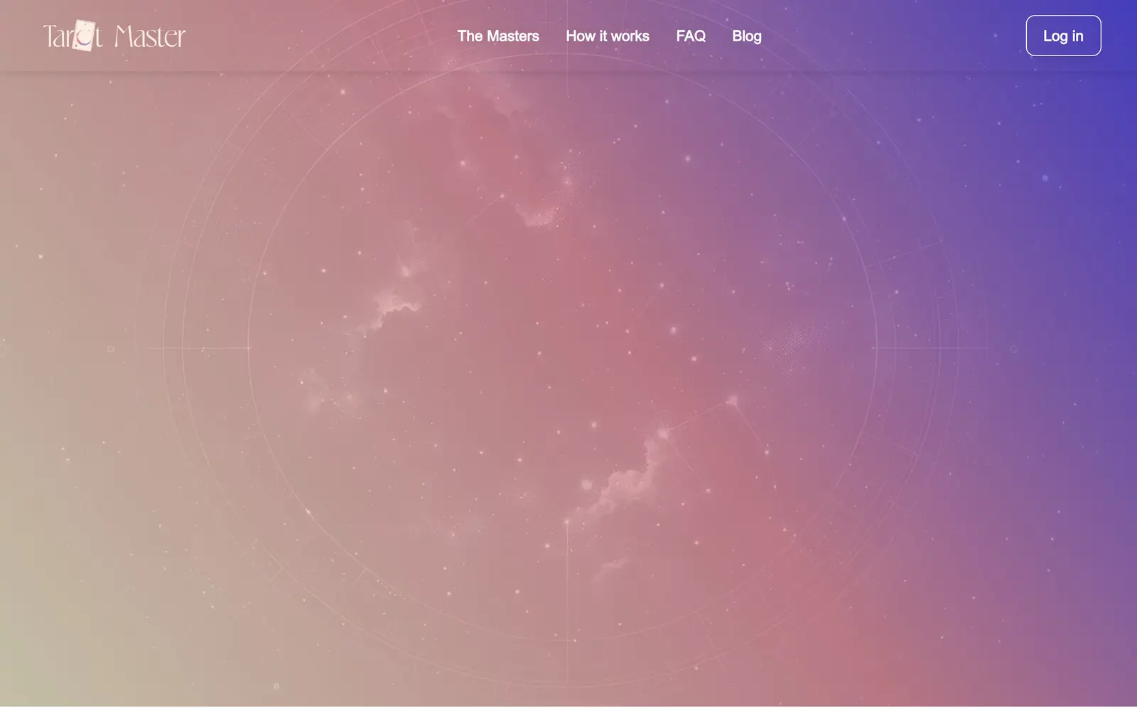 Screenshot of the Tarot Master website