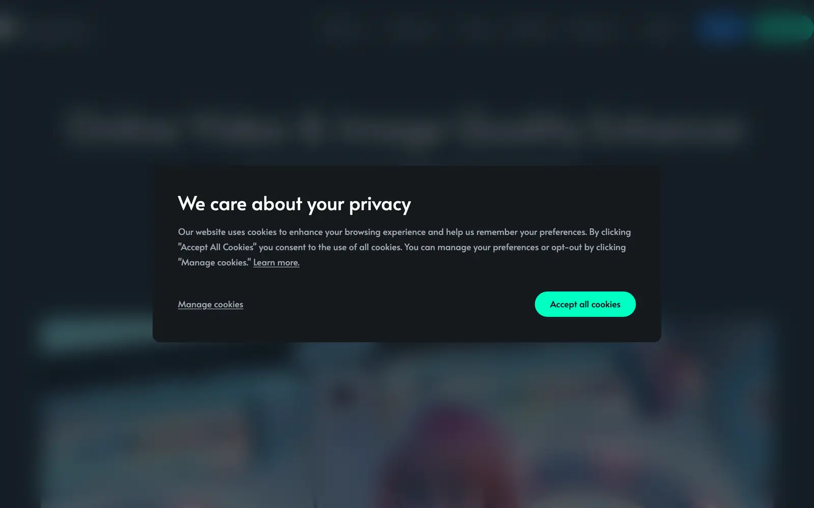 Screenshot of the TensorPix website