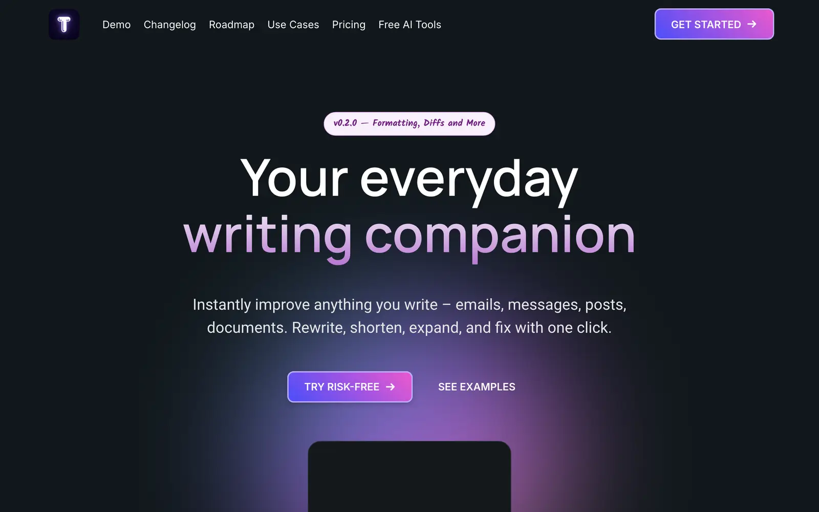 Screenshot of the TextWisely website