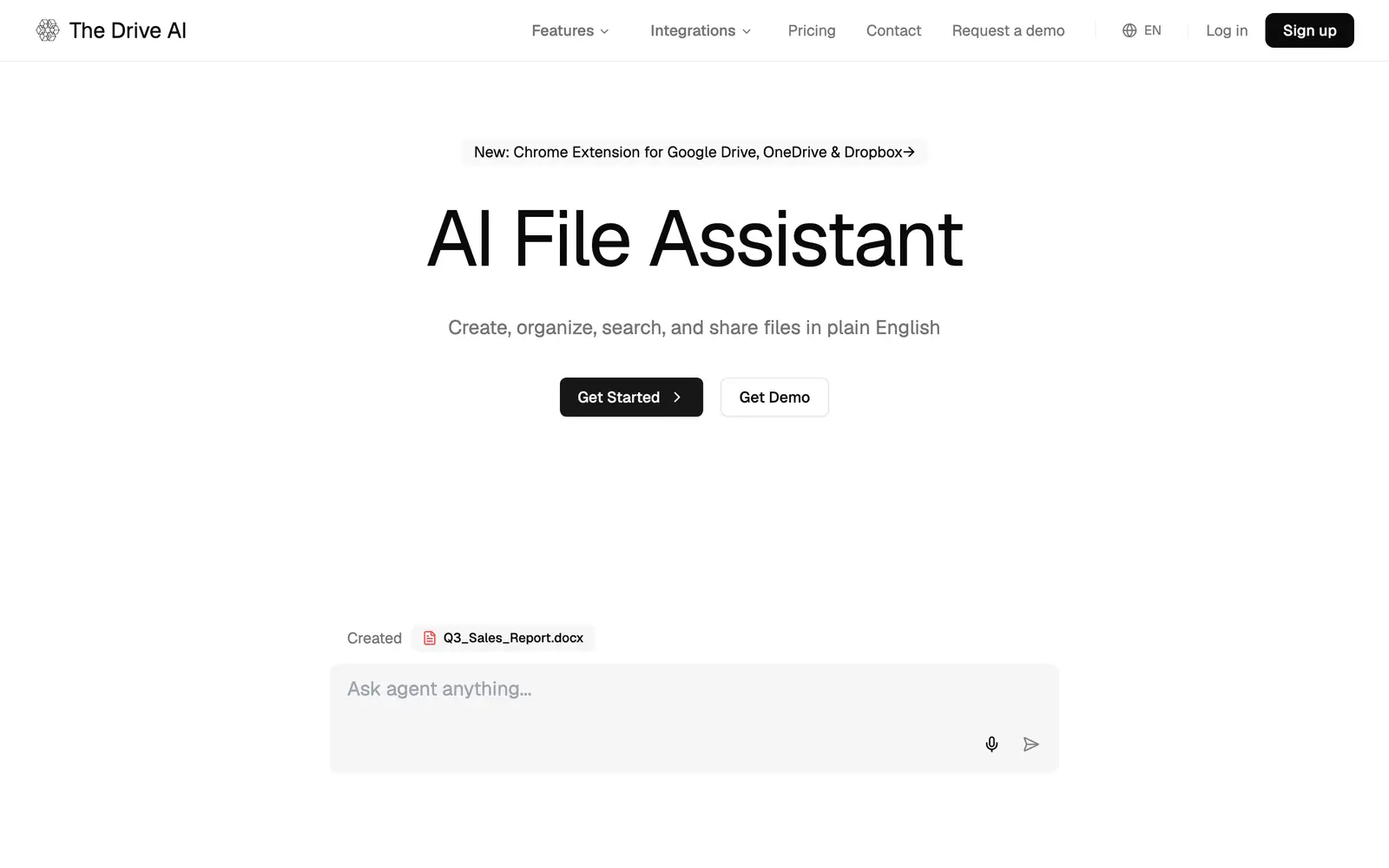 Screenshot of the The Drive AI website