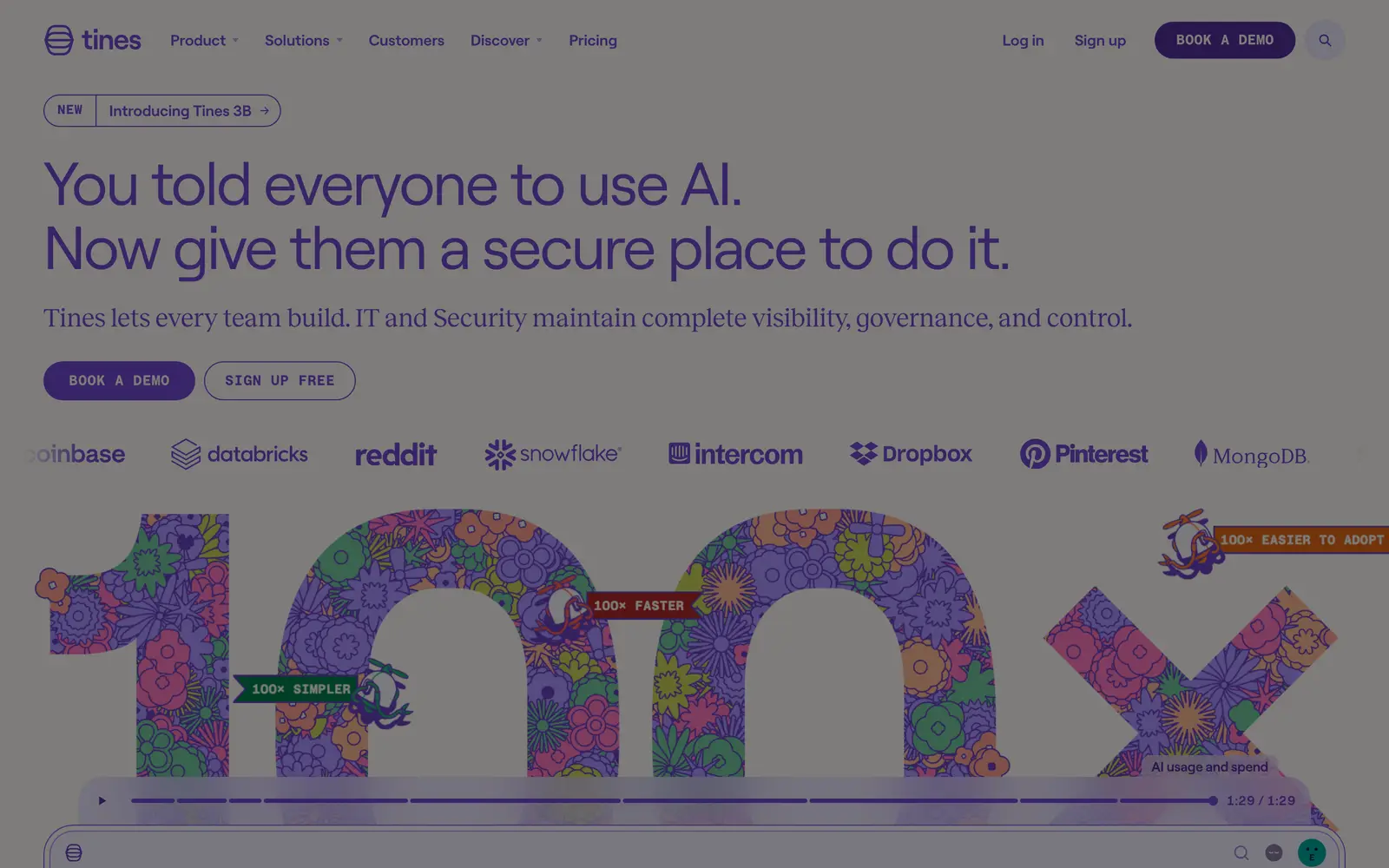 Screenshot of the Tines website