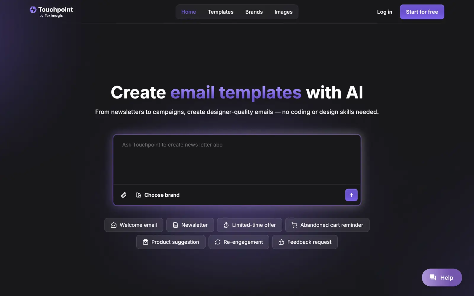 Screenshot of the Touchpoint website