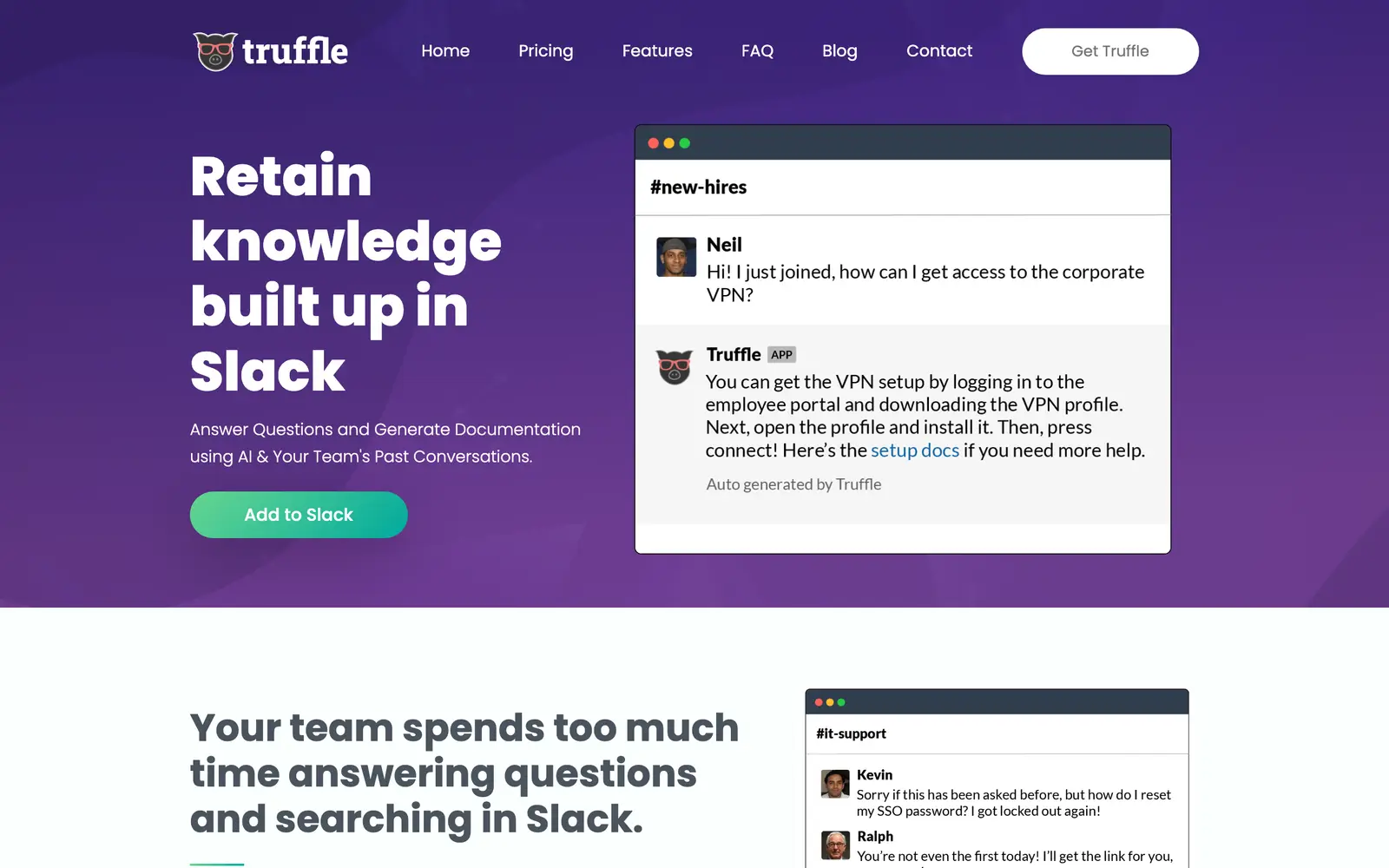 Screenshot of the Truffle website