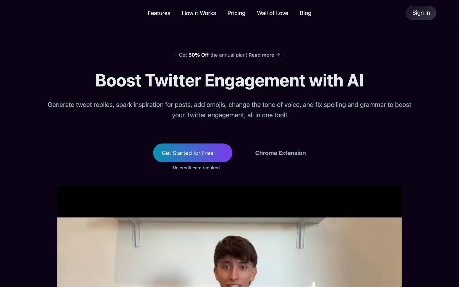 Screenshot of the Tweeteasy website
