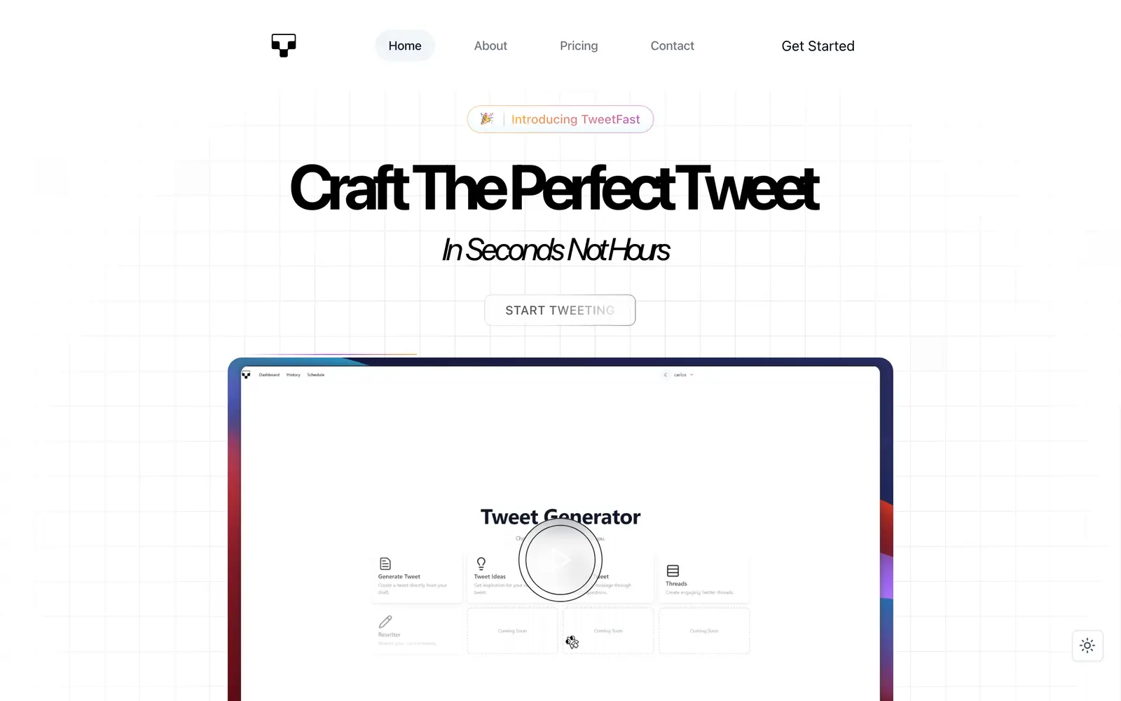 Screenshot of the TweetFast website