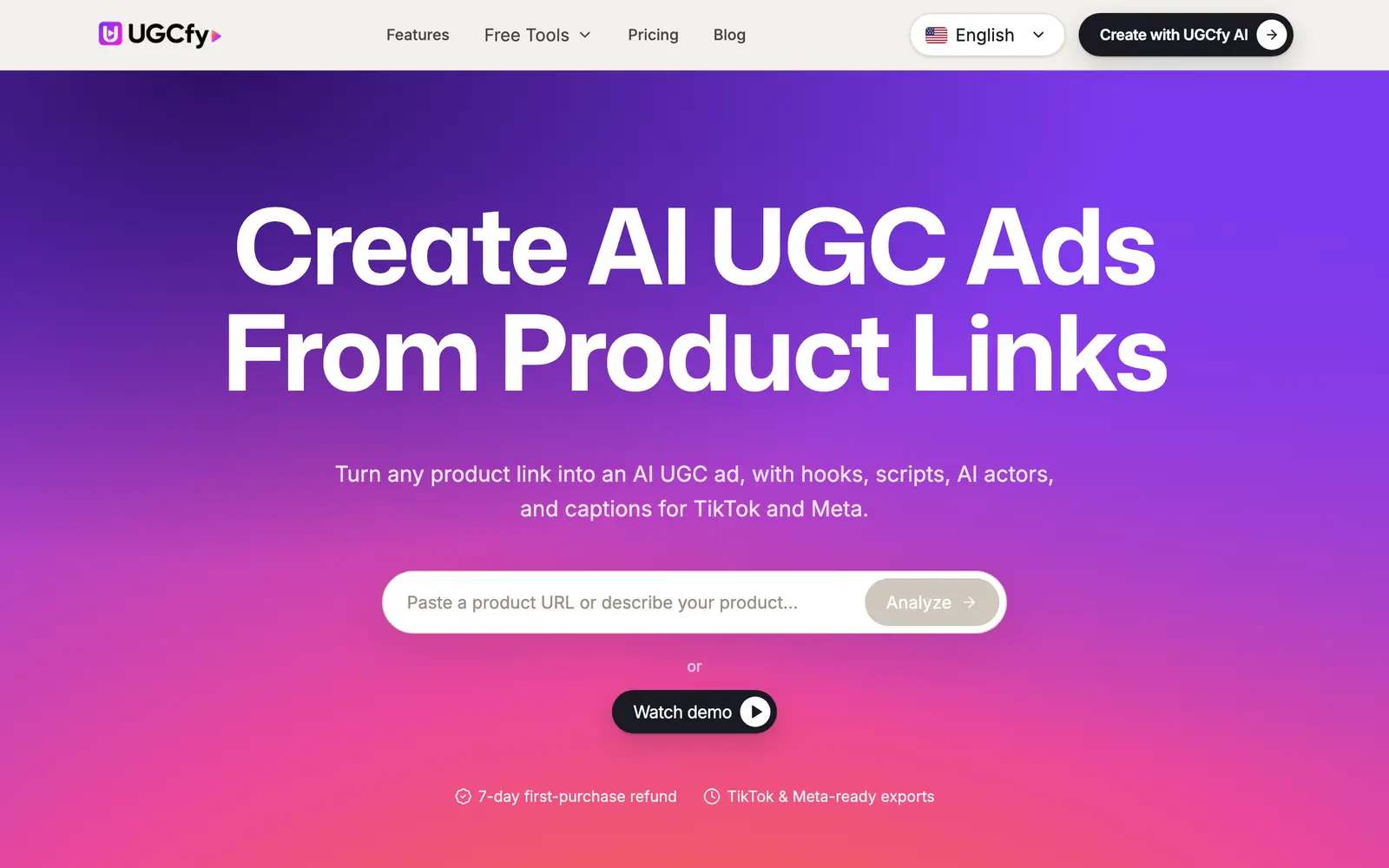 Screenshot of the UGCfy website