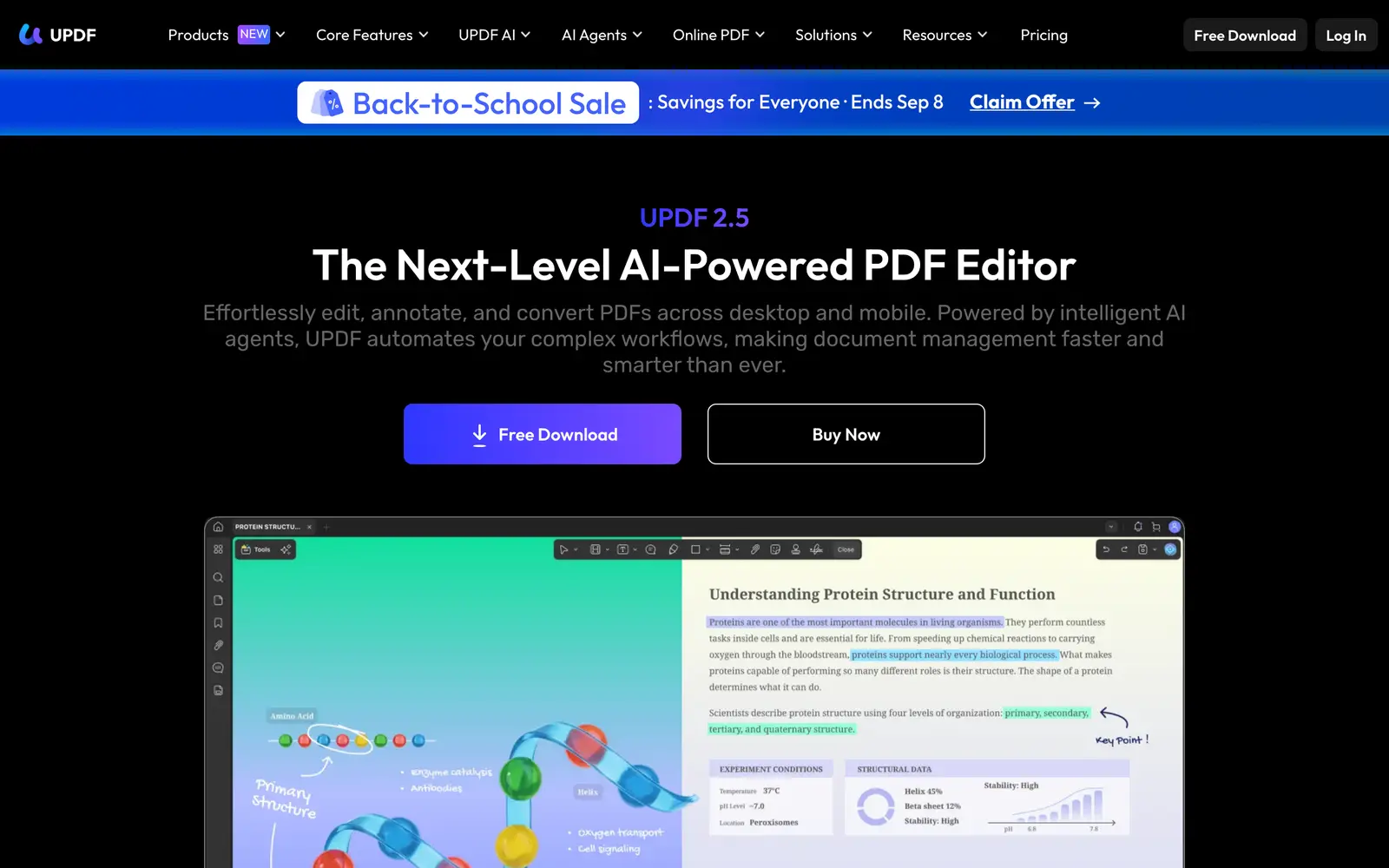 Screenshot of the UPDF website