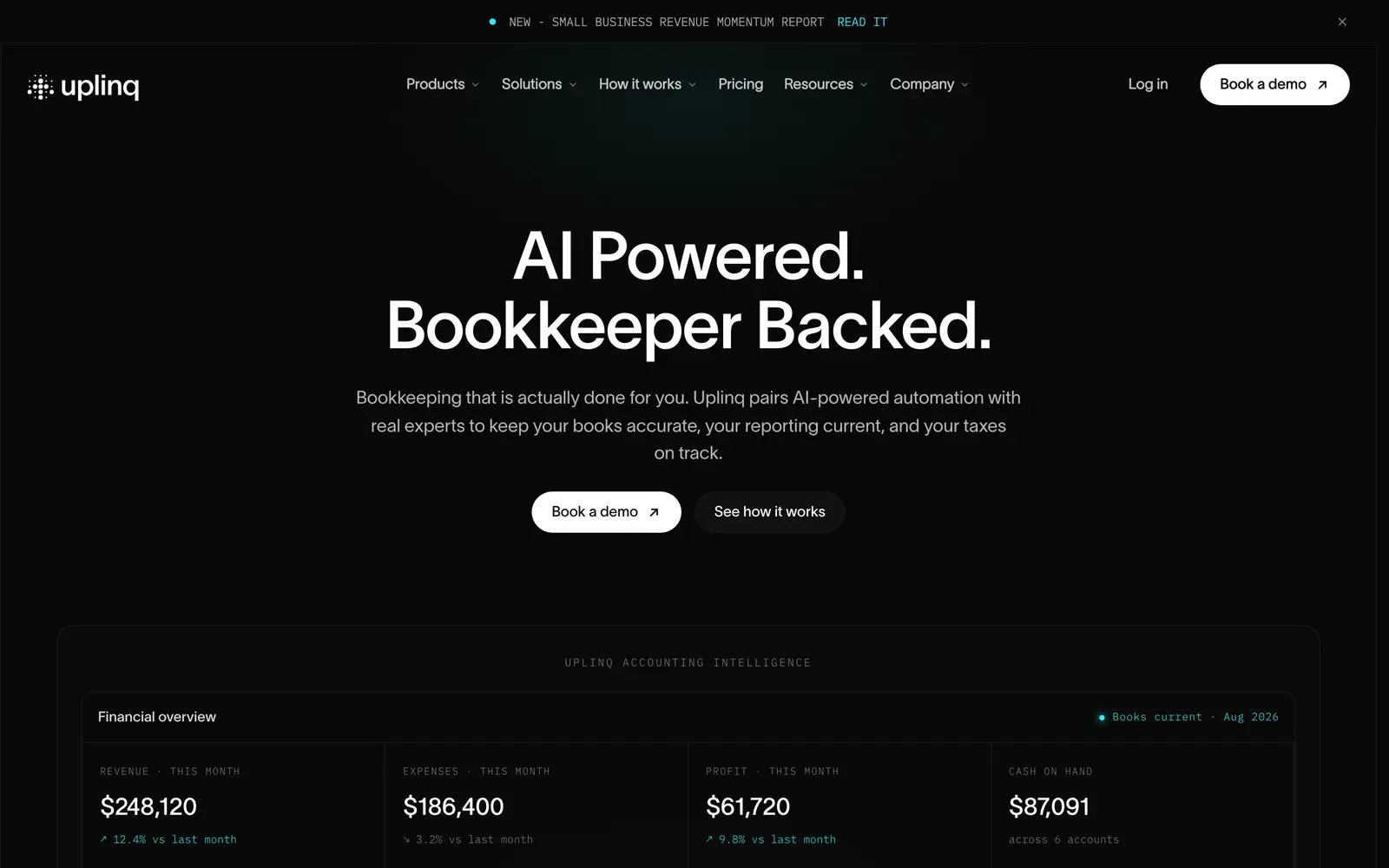 Screenshot of the Uplinq website