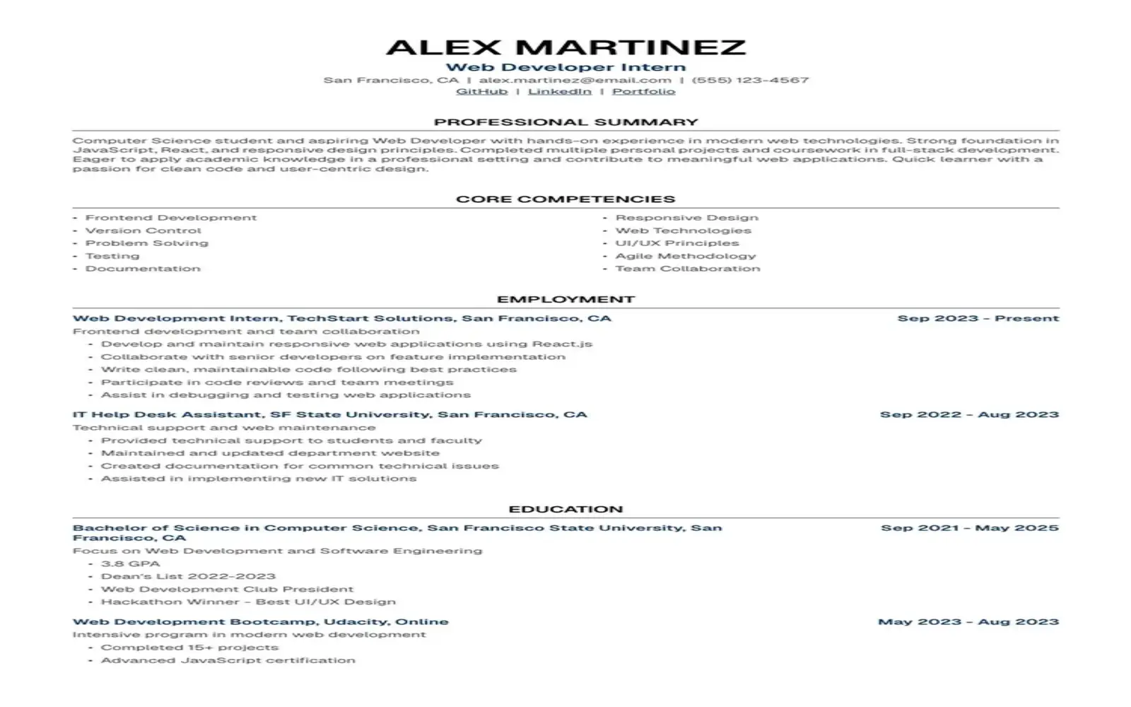 Screenshot of the UseResume website