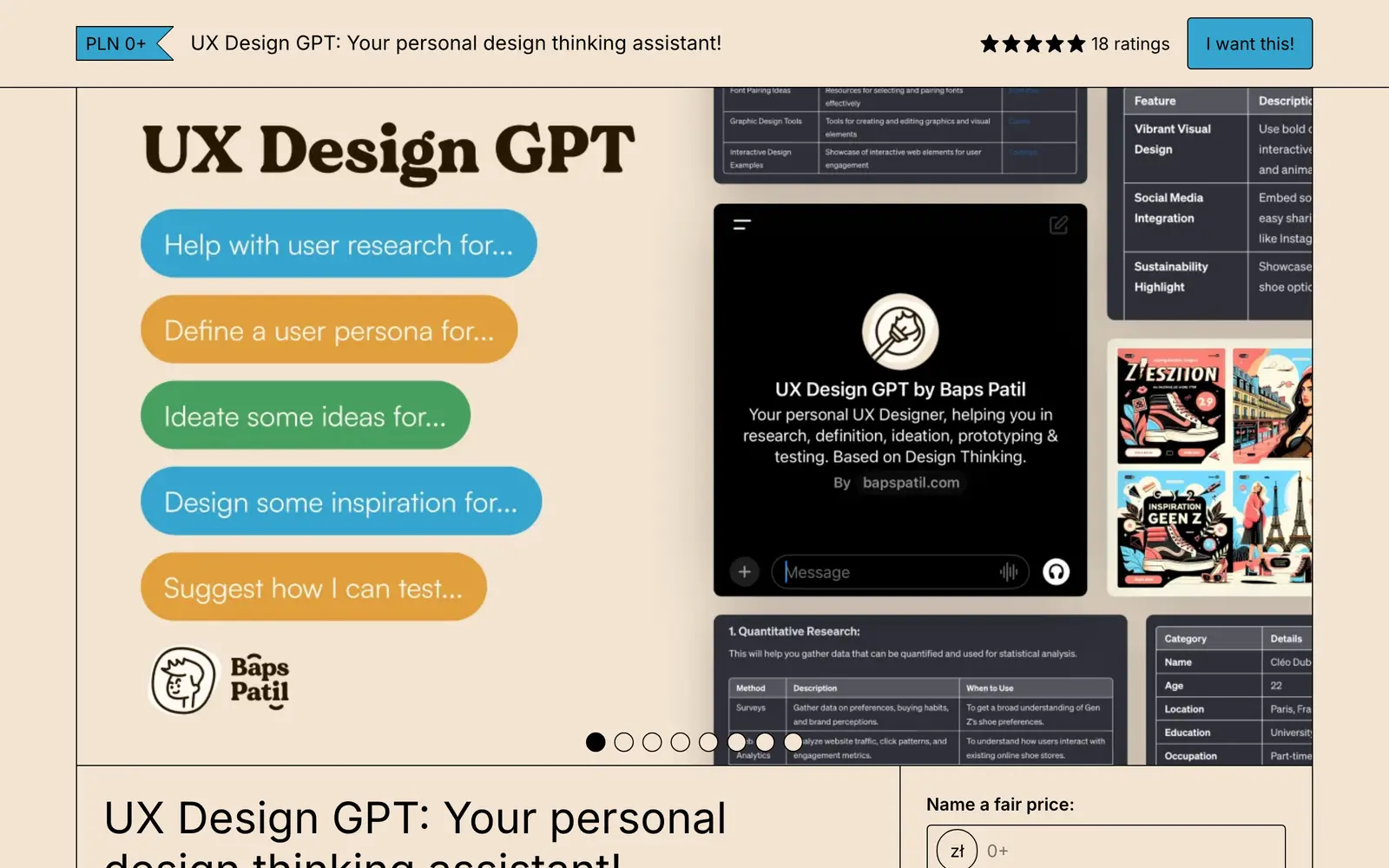 Screenshot of the UX Design GPT website