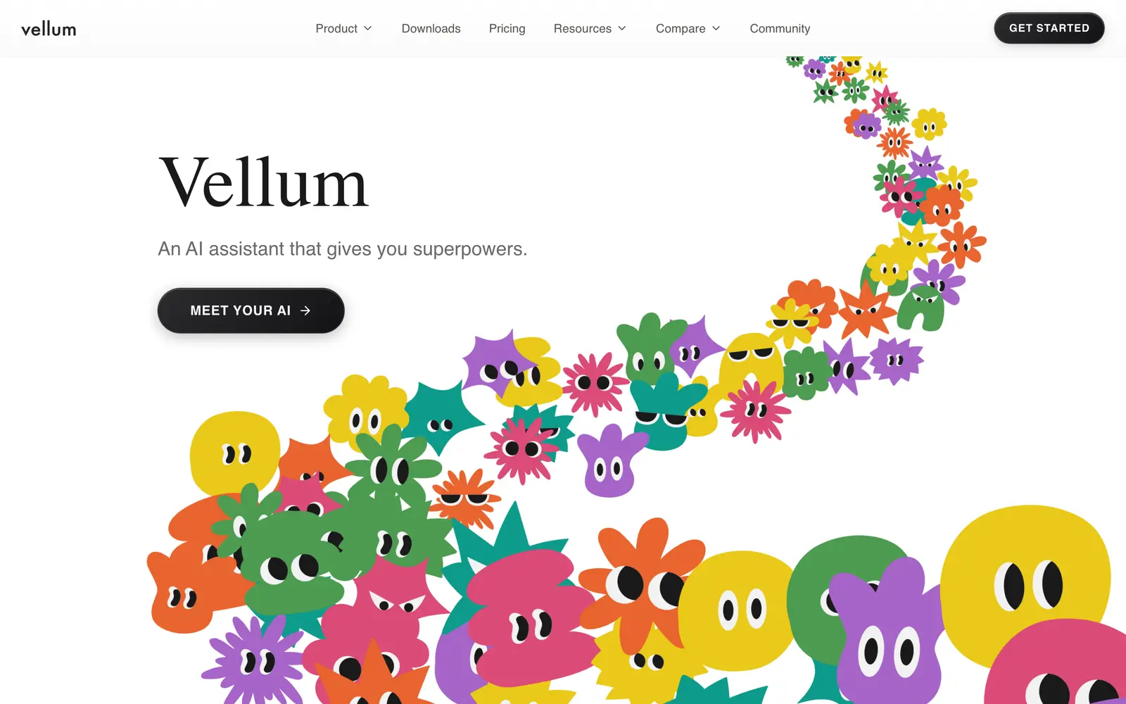 Screenshot of the Vellum website