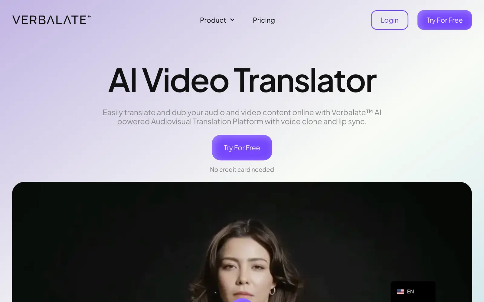 Screenshot of the Verbalate website