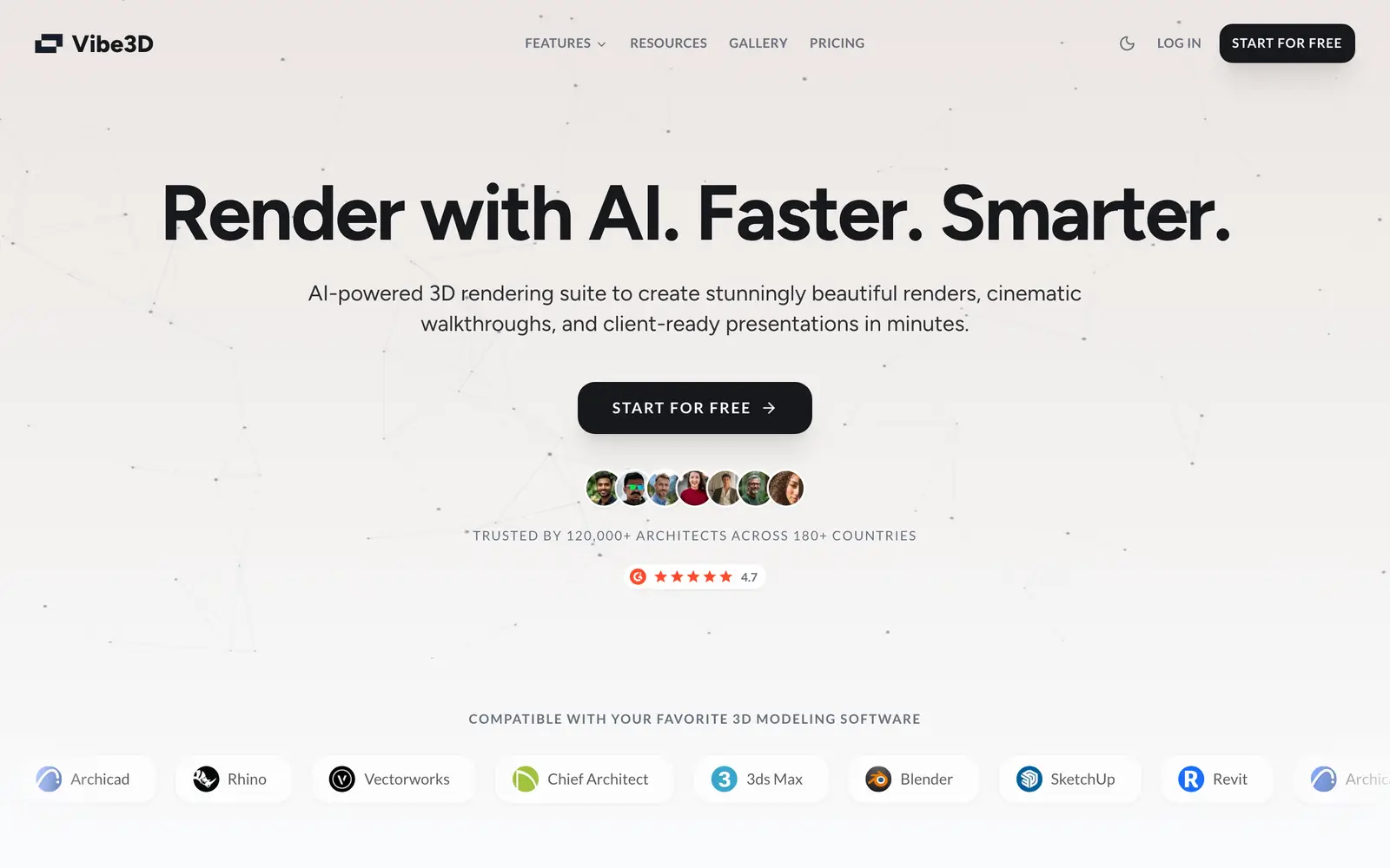 Screenshot of the Vibe3D website