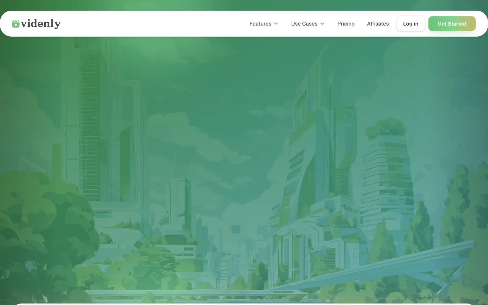 Screenshot of the Videnly website