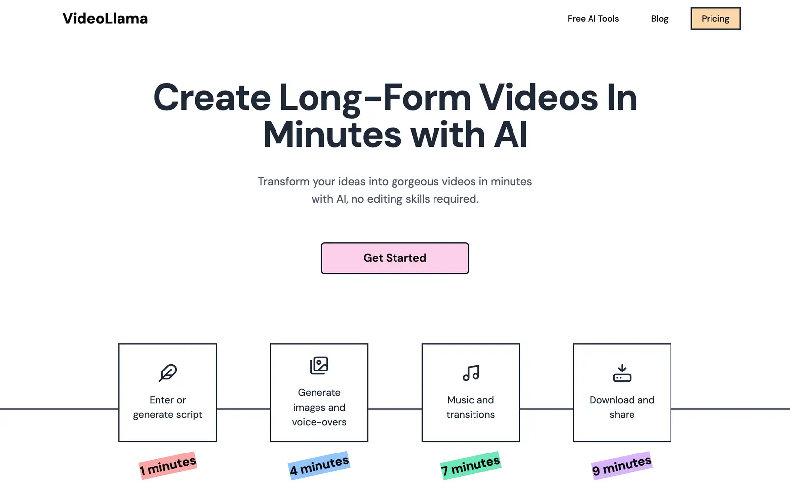 Screenshot of the VideoLlama website