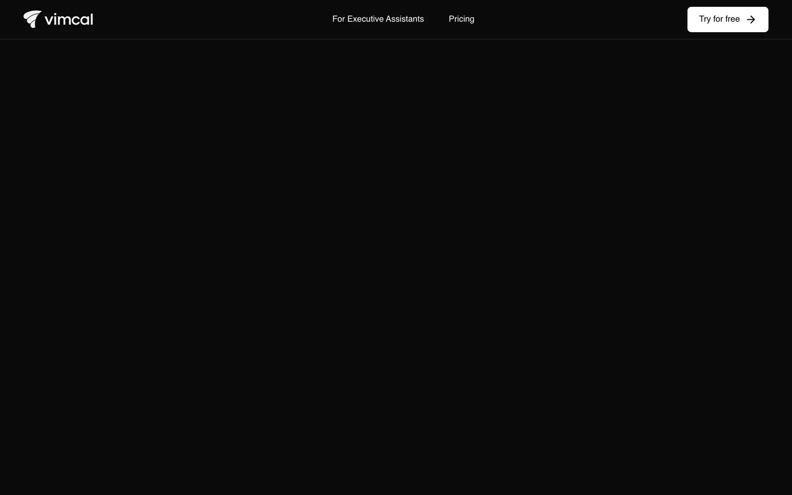 Screenshot of the Vimcal website
