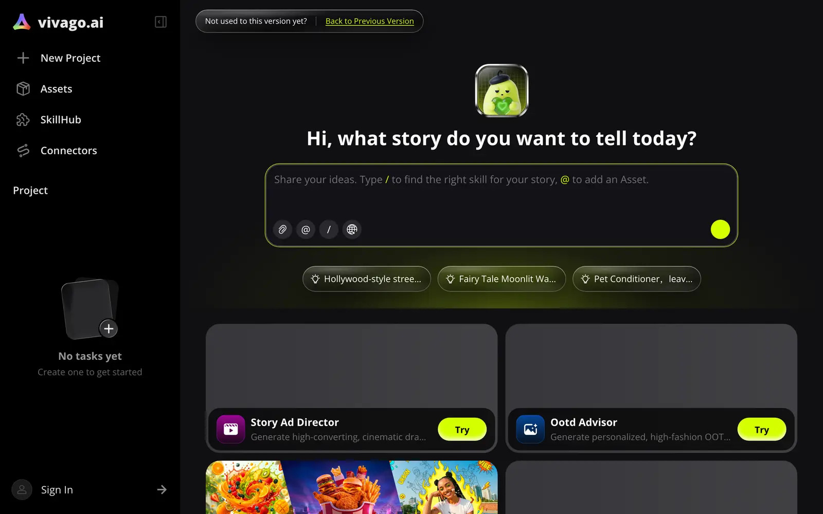 Screenshot of the Viva AI website