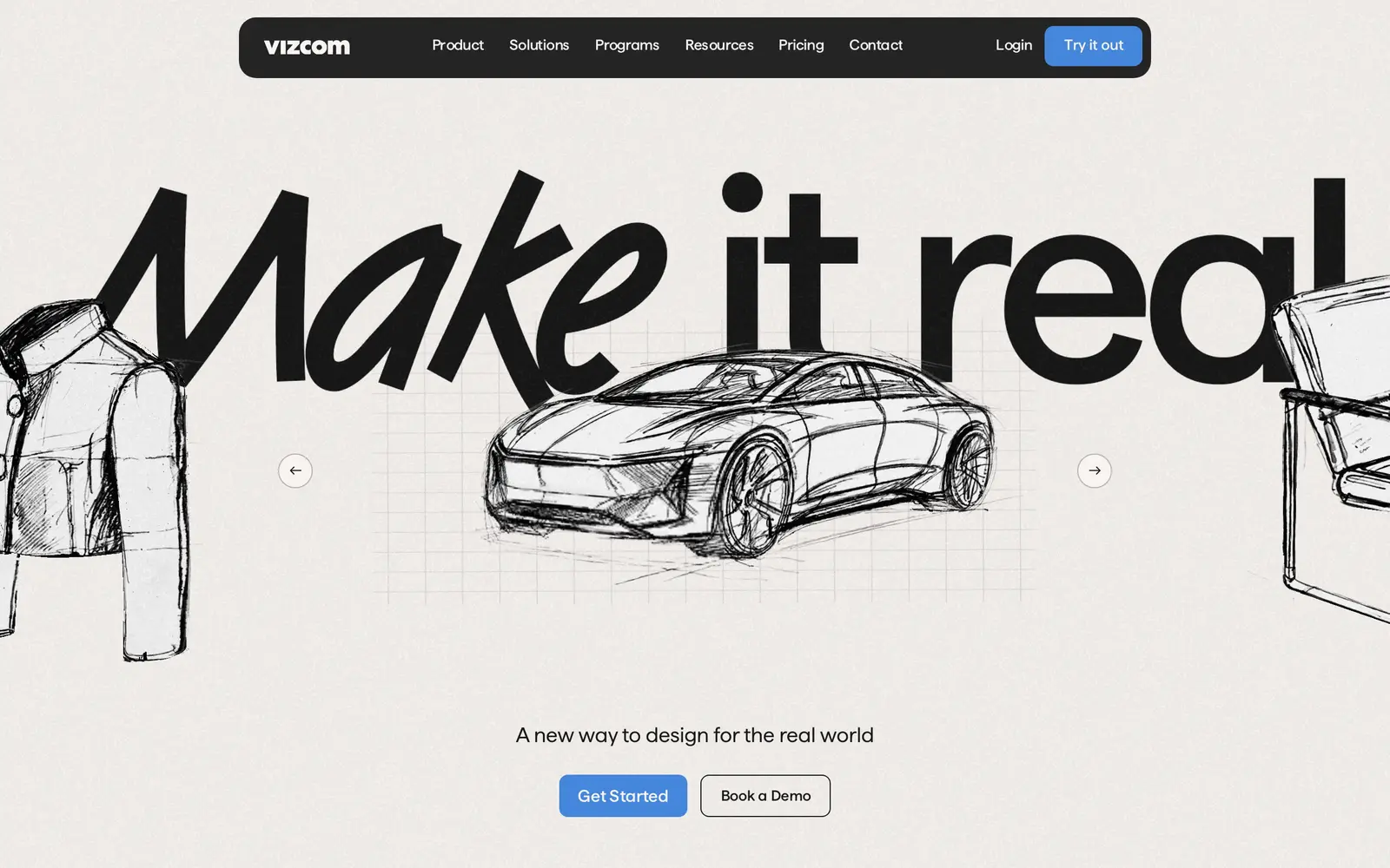 Screenshot of the Vizcom website