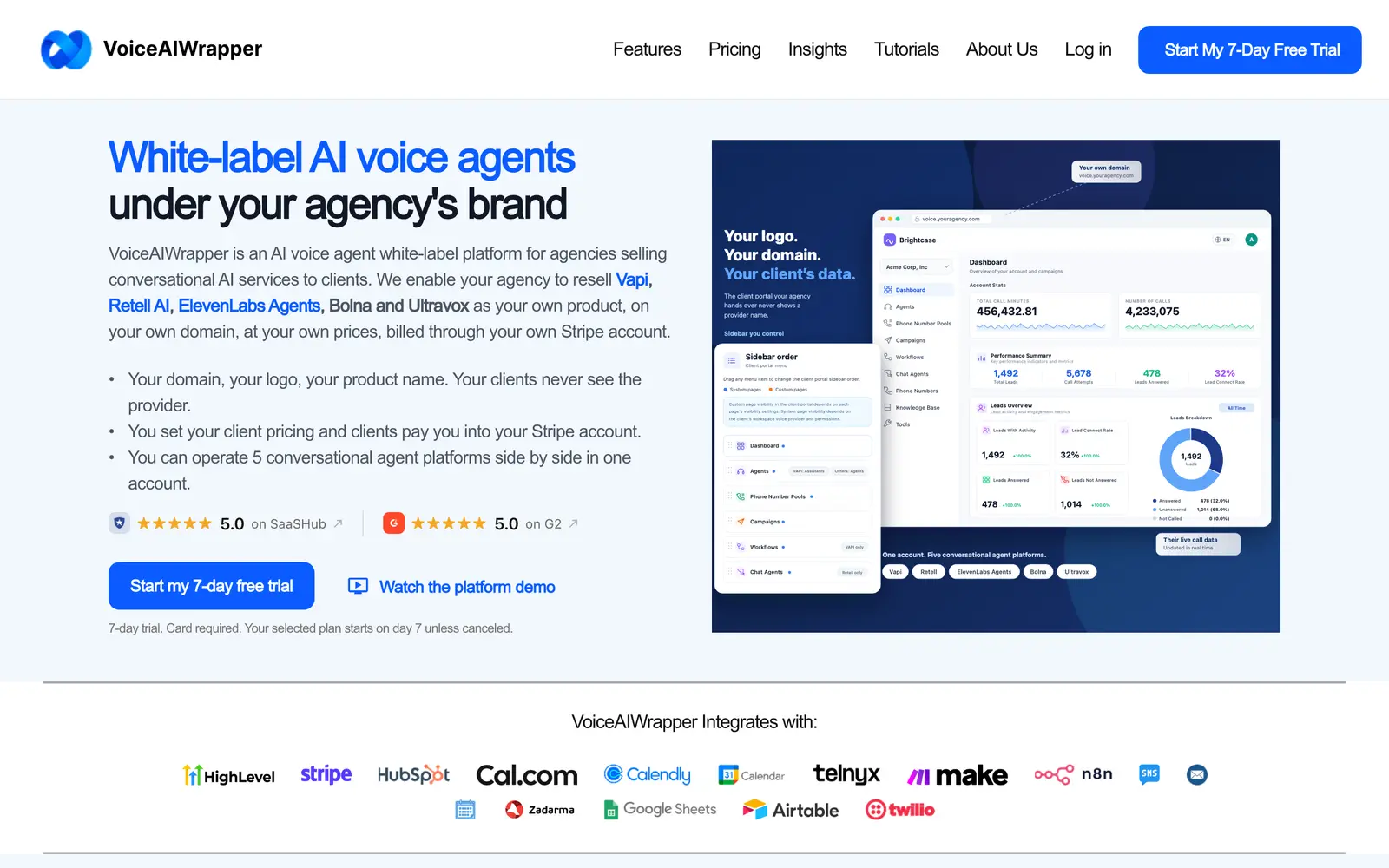 Screenshot of the VoiceAIWrapper website