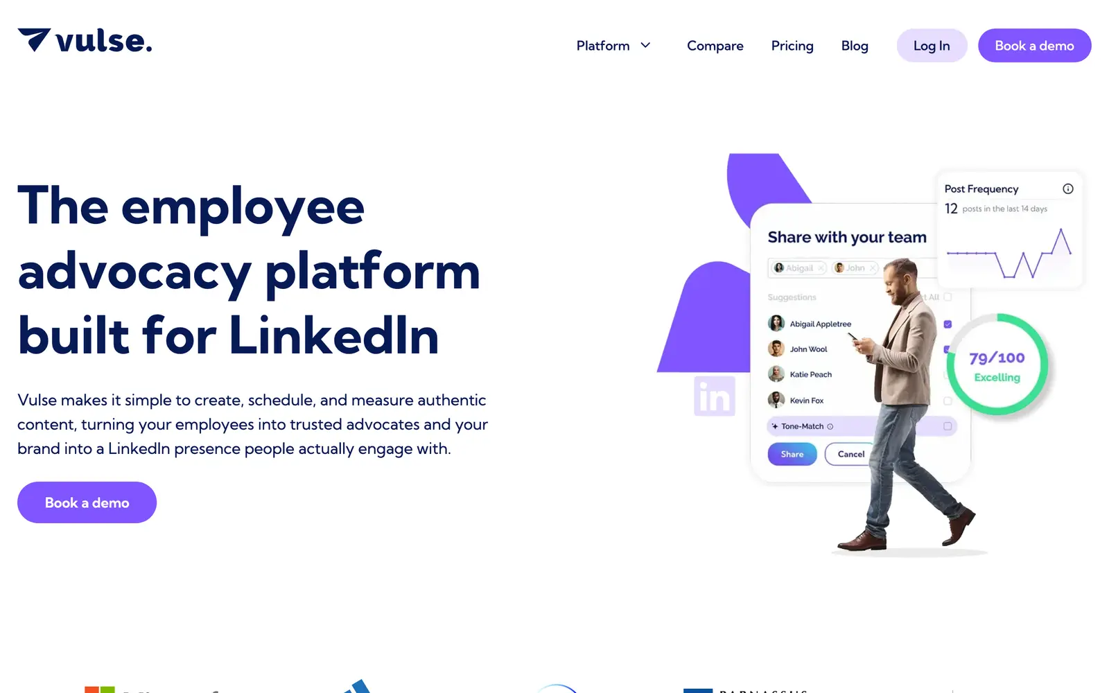 Screenshot of the Vulse website