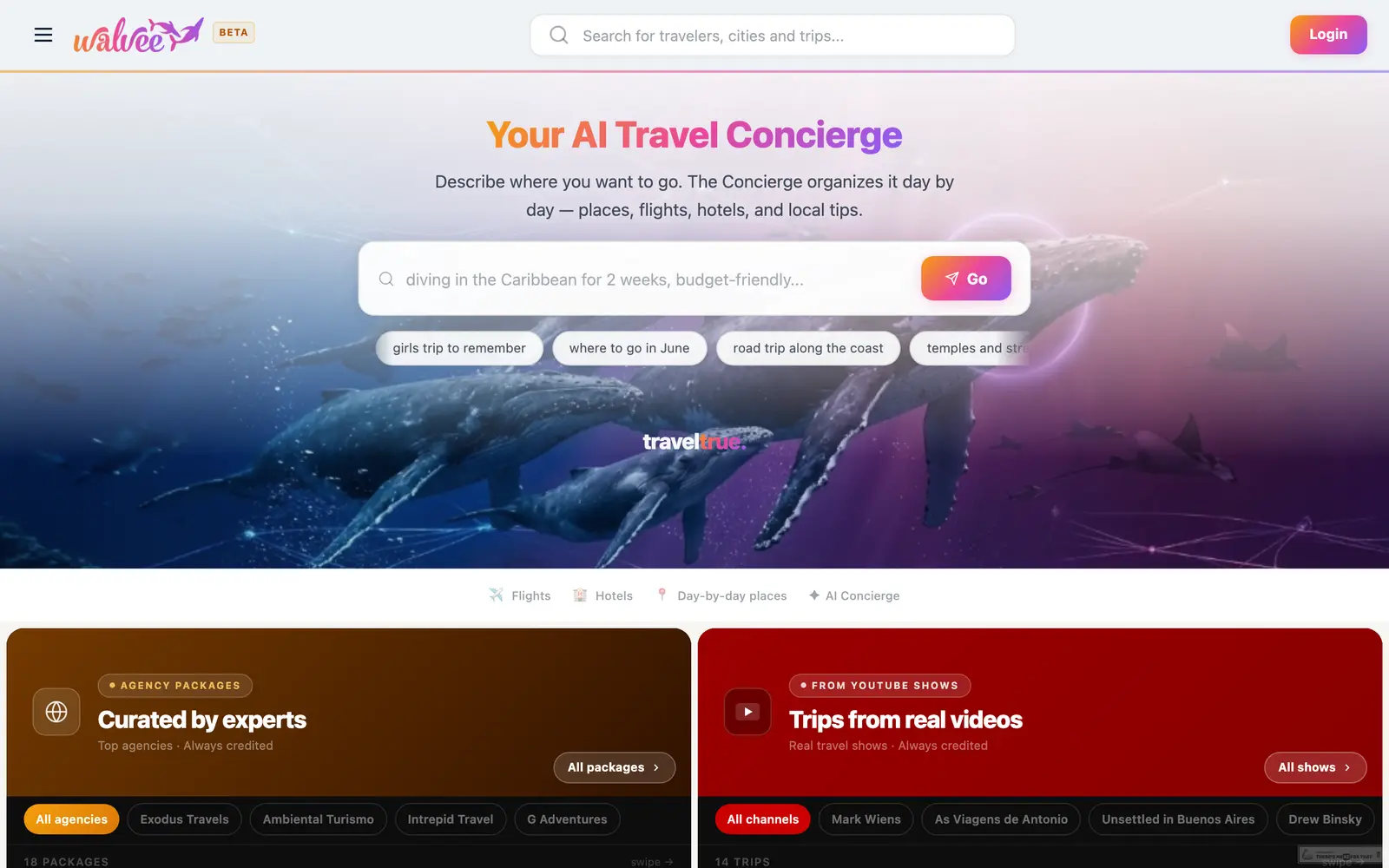Screenshot of the Walvee website